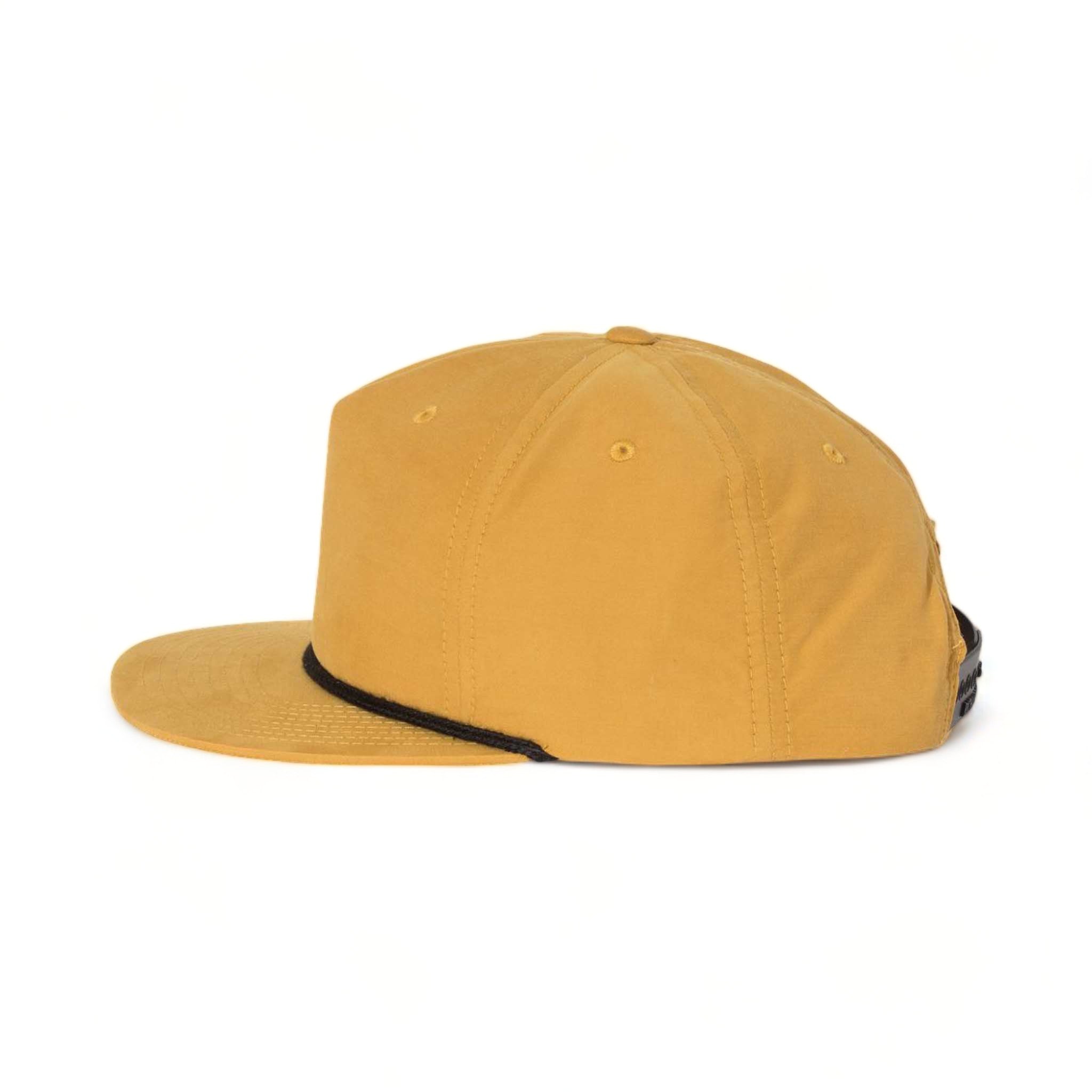Side view of Richardson 256 custom hat in biscuit and black