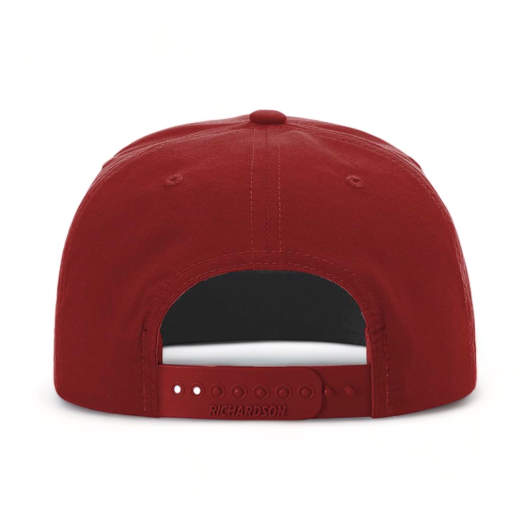 Back view of Richardson 256 custom hat in cardinal and white