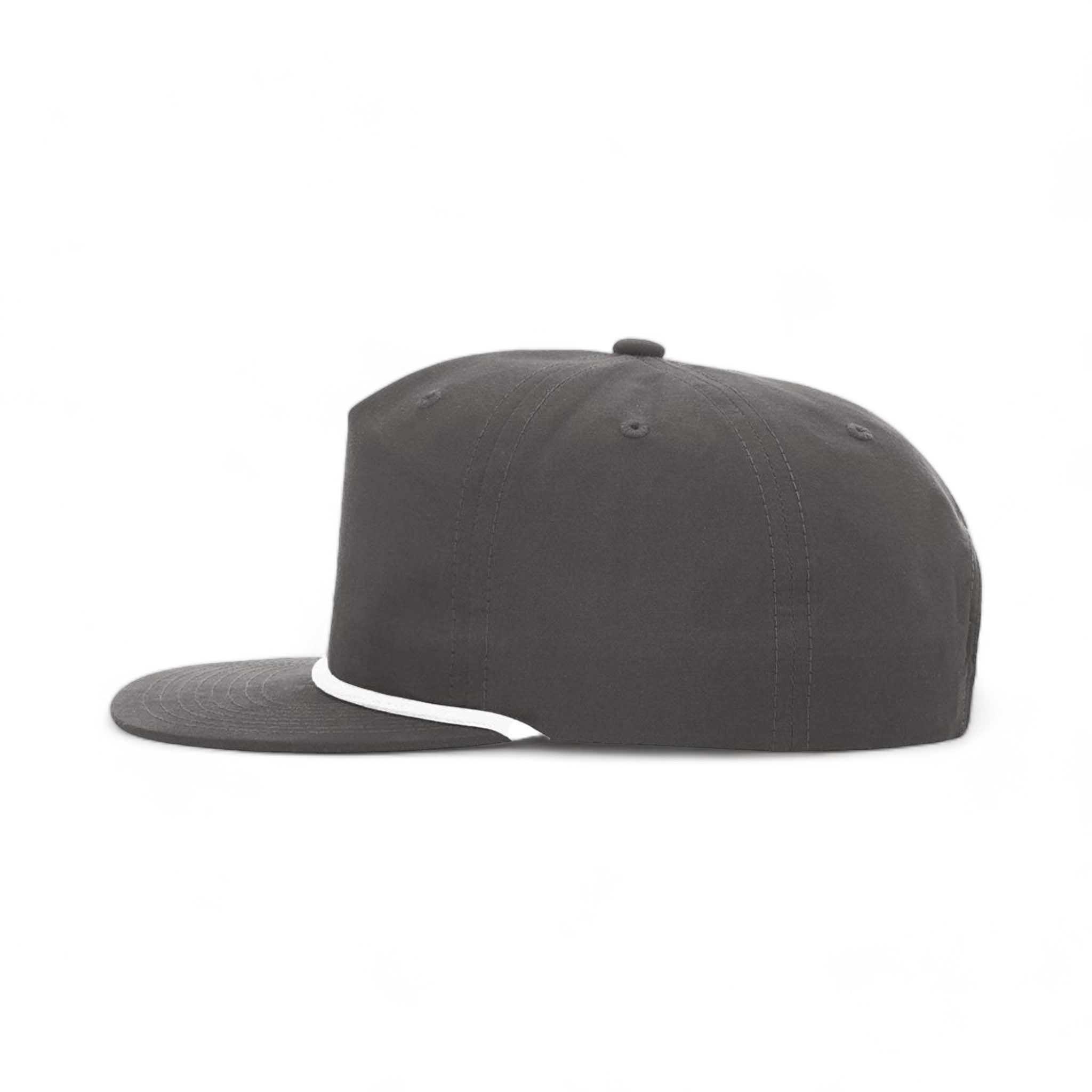 Side view of Richardson 256 custom hat in charcoal and white