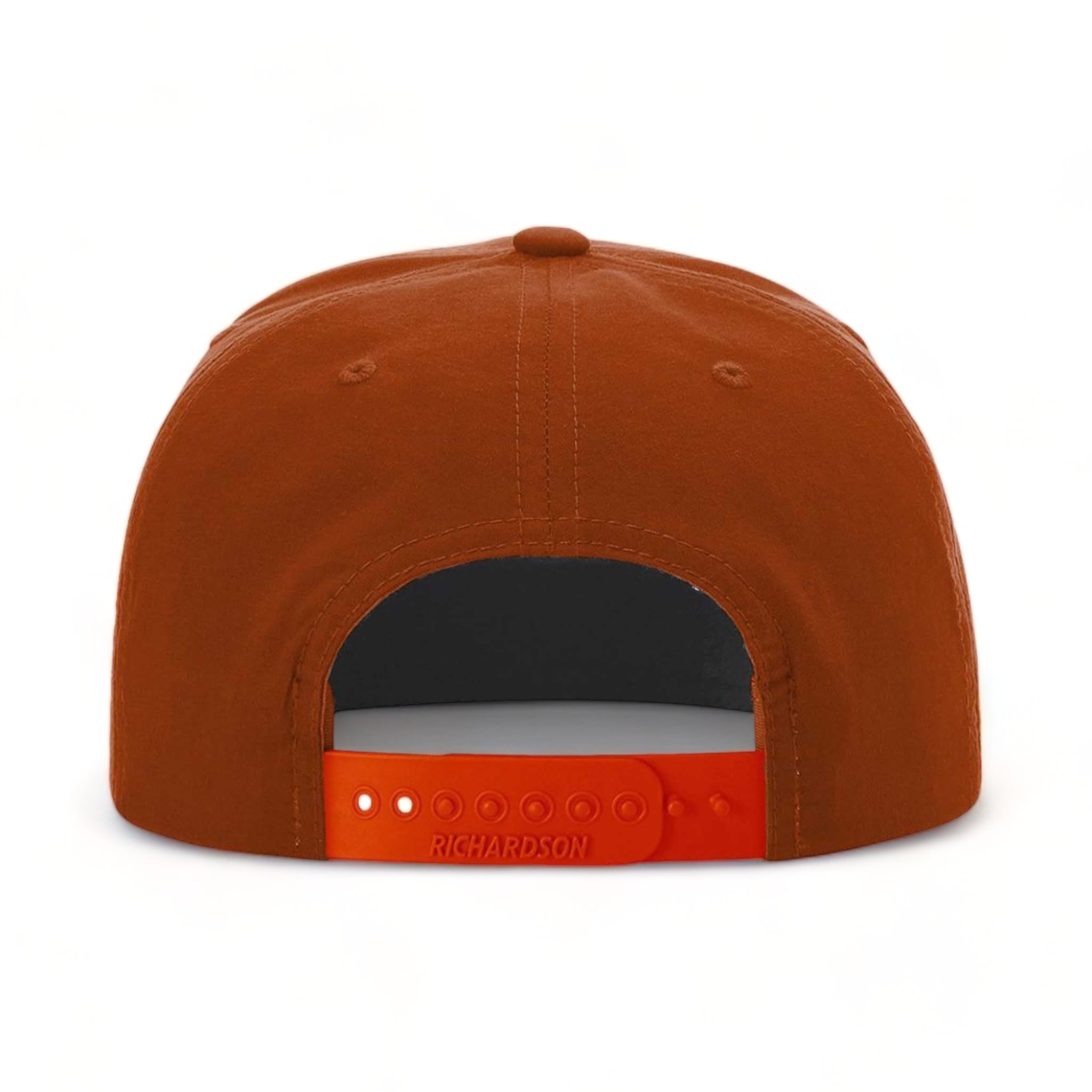 Back view of Richardson 256 custom hat in dark orange and black