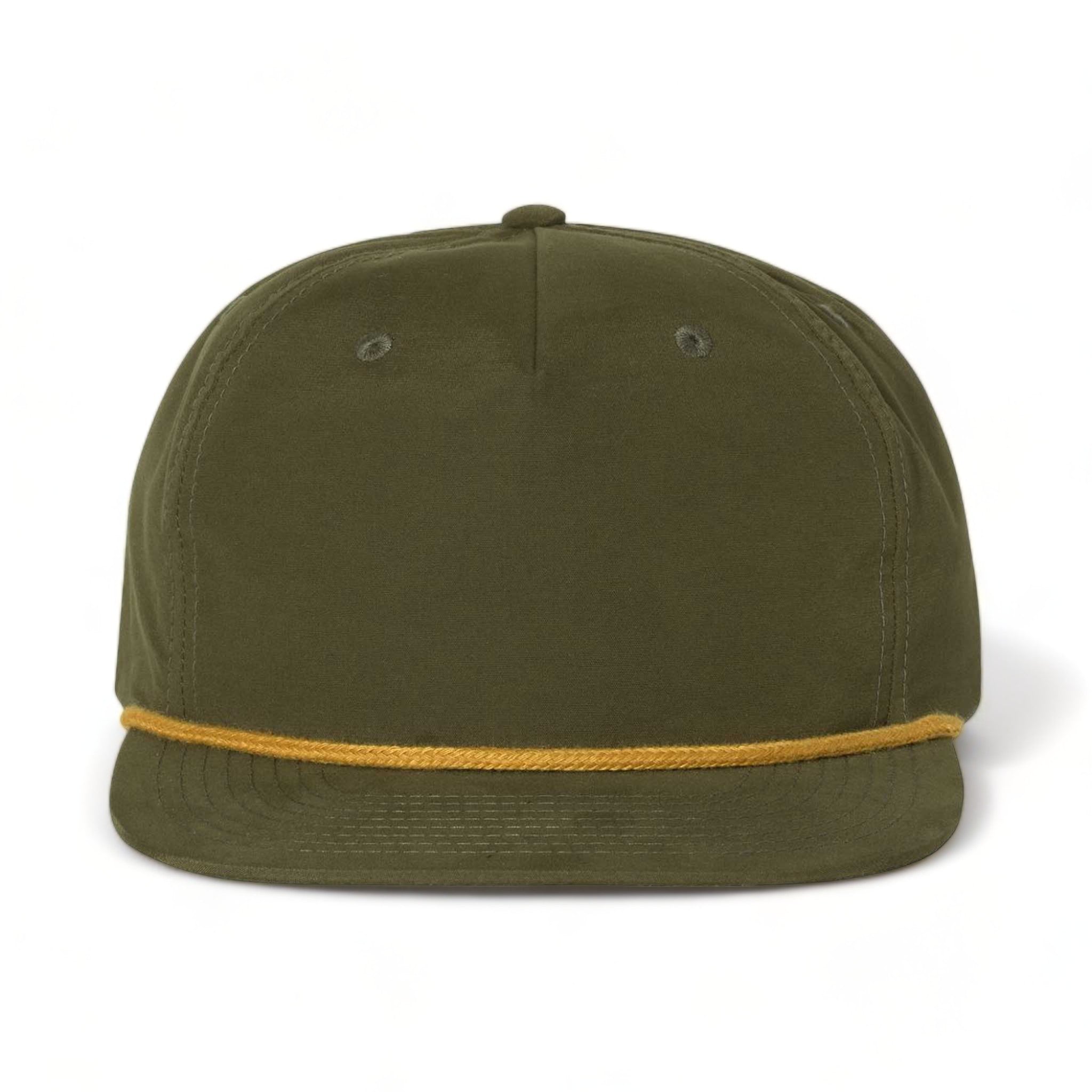 Front view of Richardson 256 custom hat in loden and amber gold