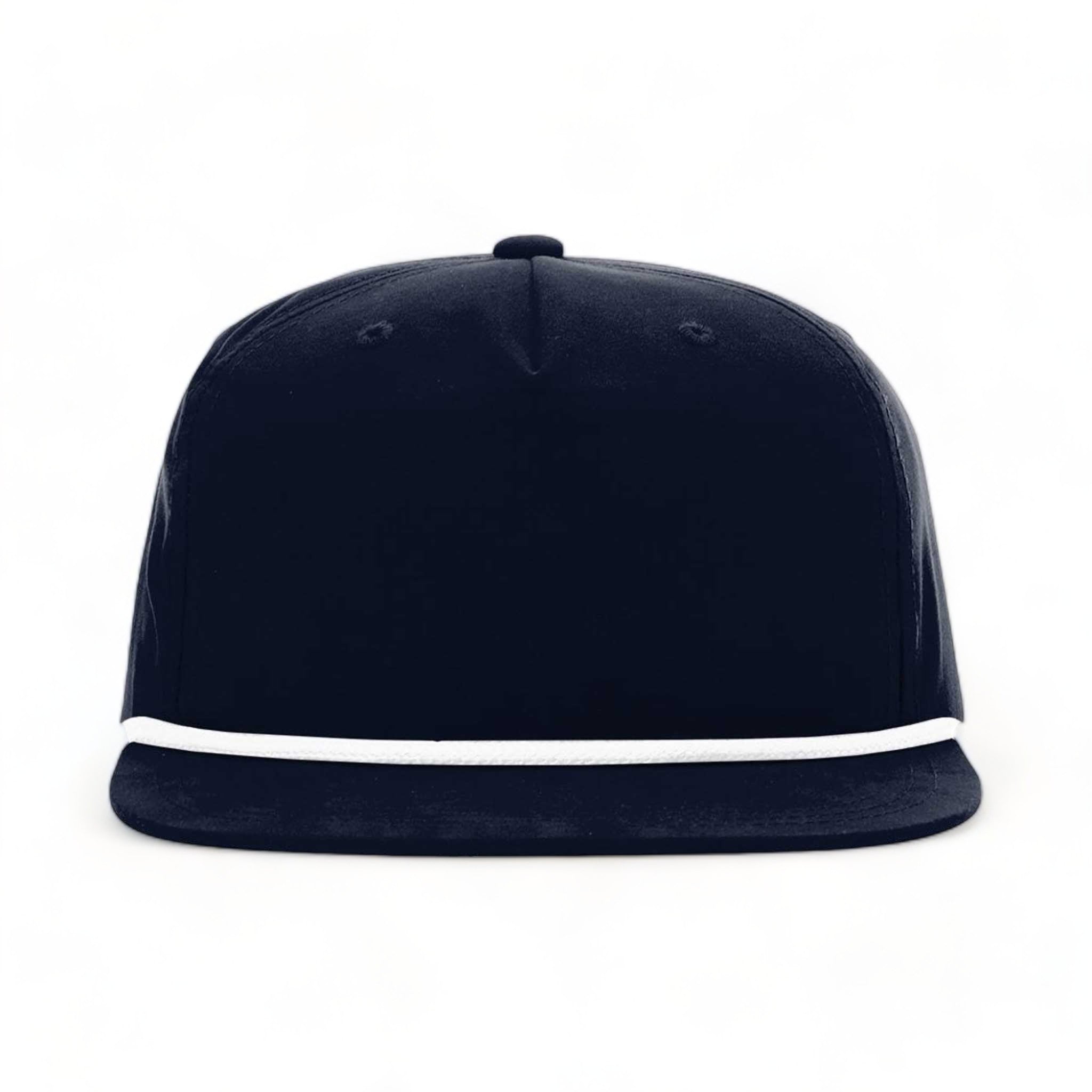 Front view of Richardson 256 custom hat in navy and white