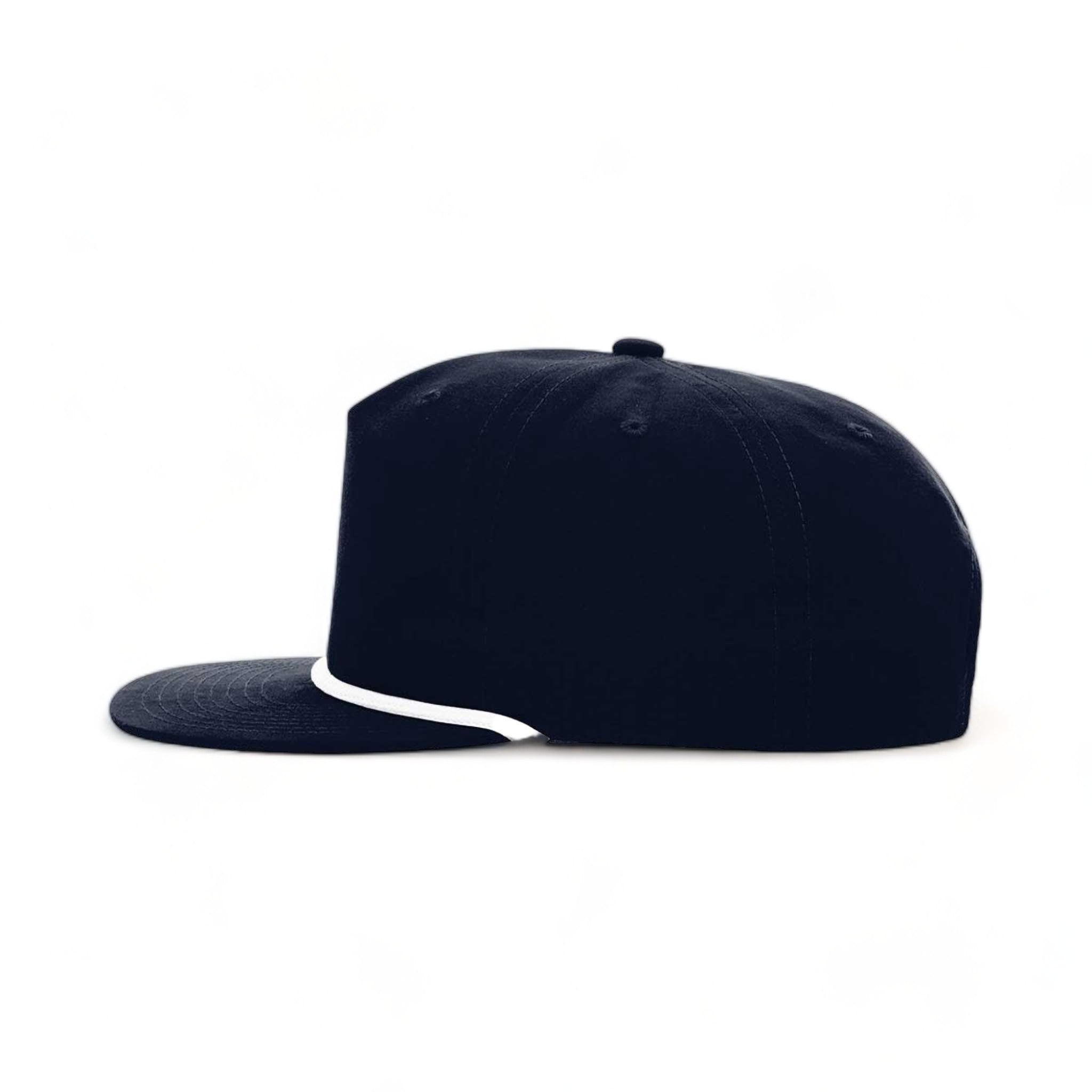 Side view of Richardson 256 custom hat in navy and white