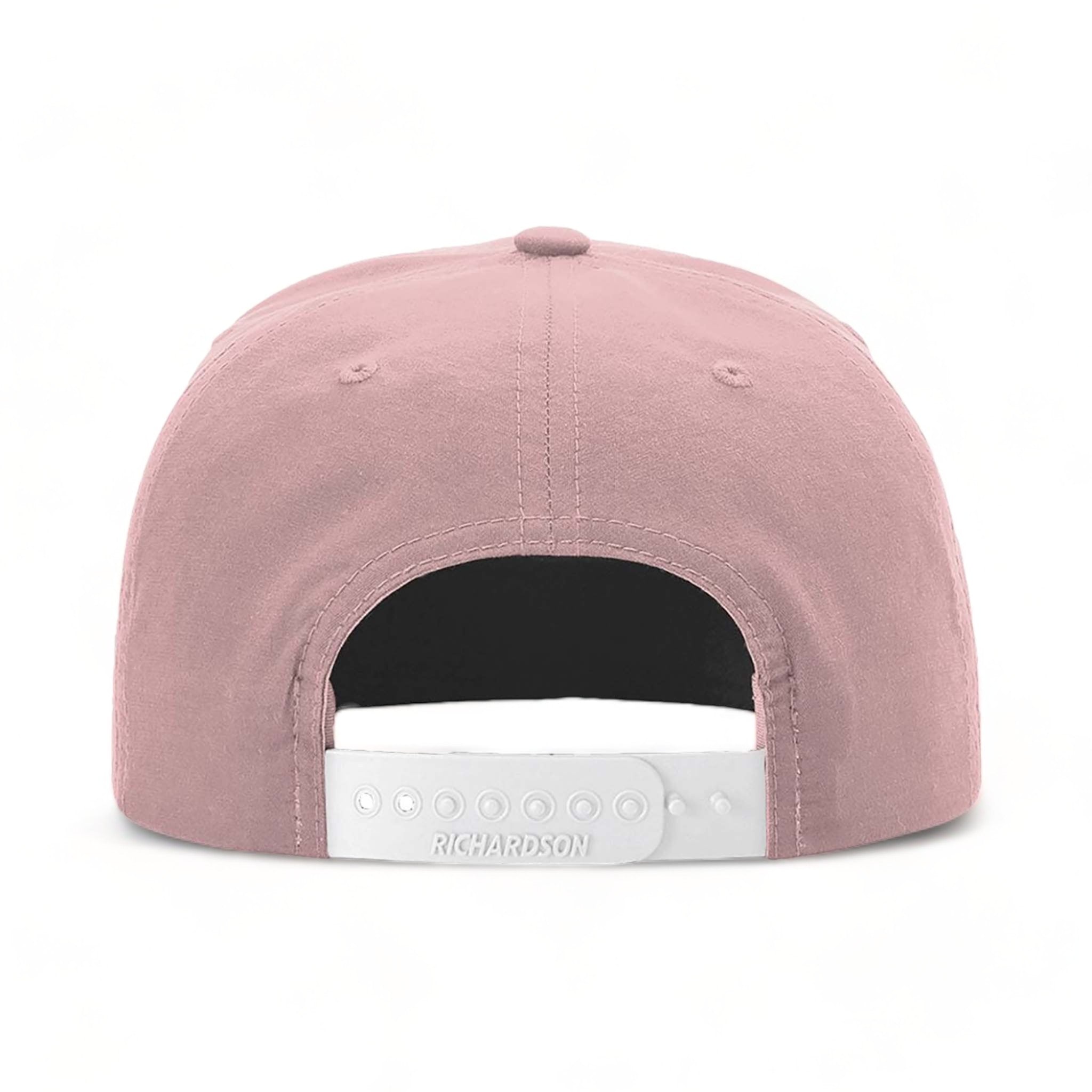 Back view of Richardson 256 custom hat in pale peach and maroon
