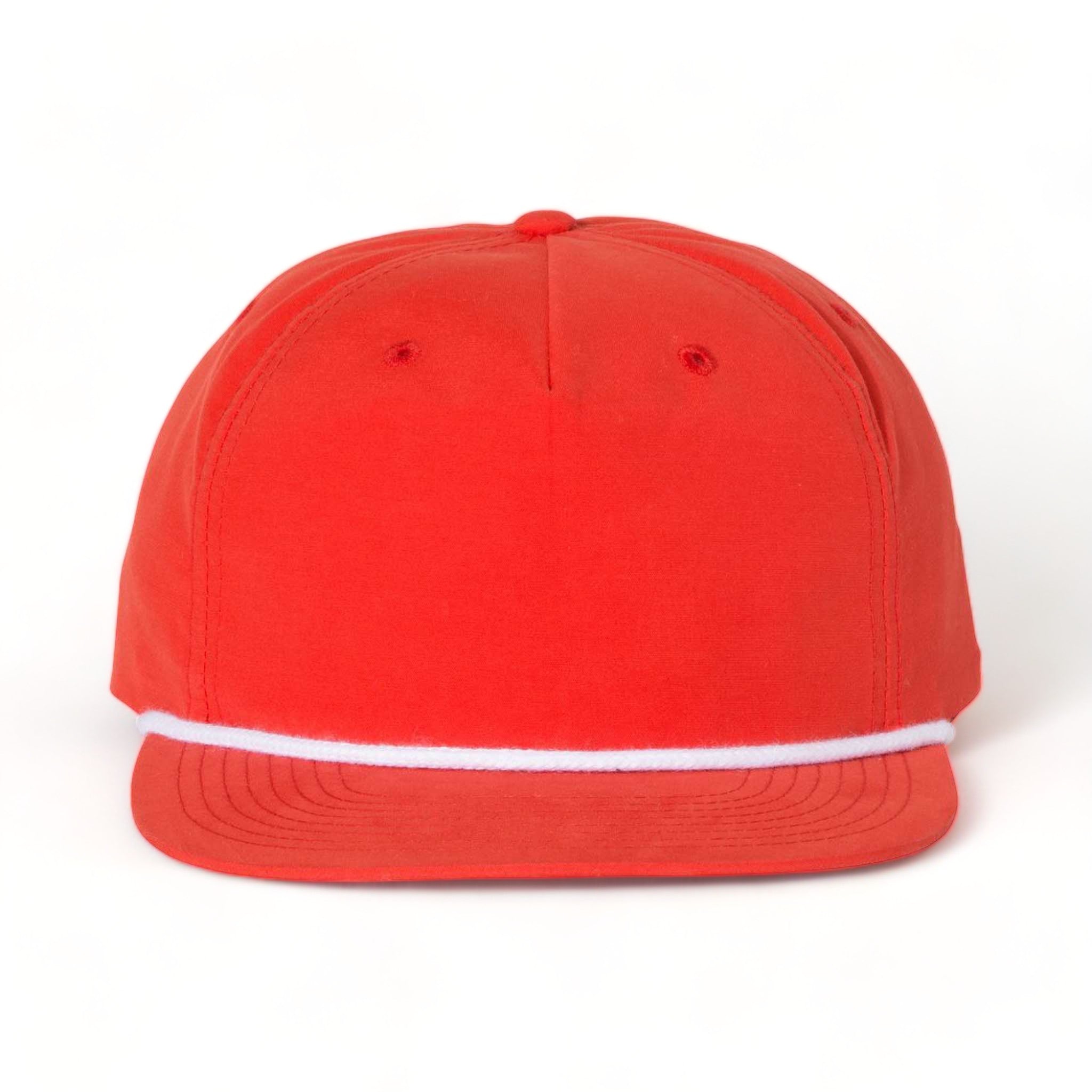 Front view of Richardson 256 custom hat in red and white