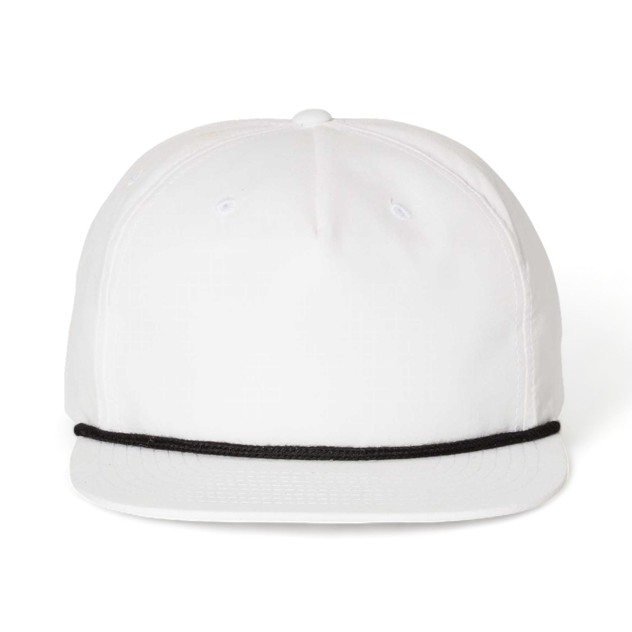 Front view of Richardson 256 custom hat in white and black