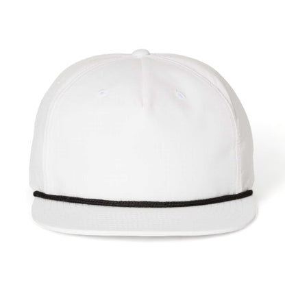 Front view of Richardson 256 custom hat in white and black