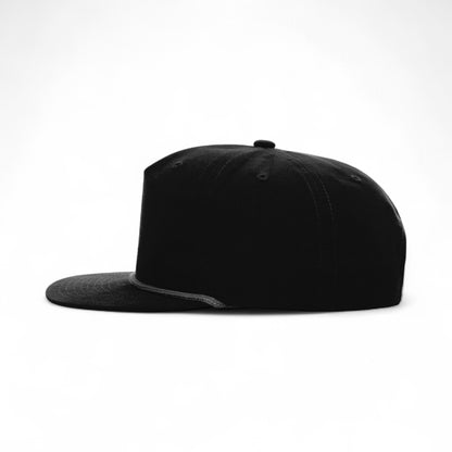 Left side view of Richardson 256 custom hat in black and black