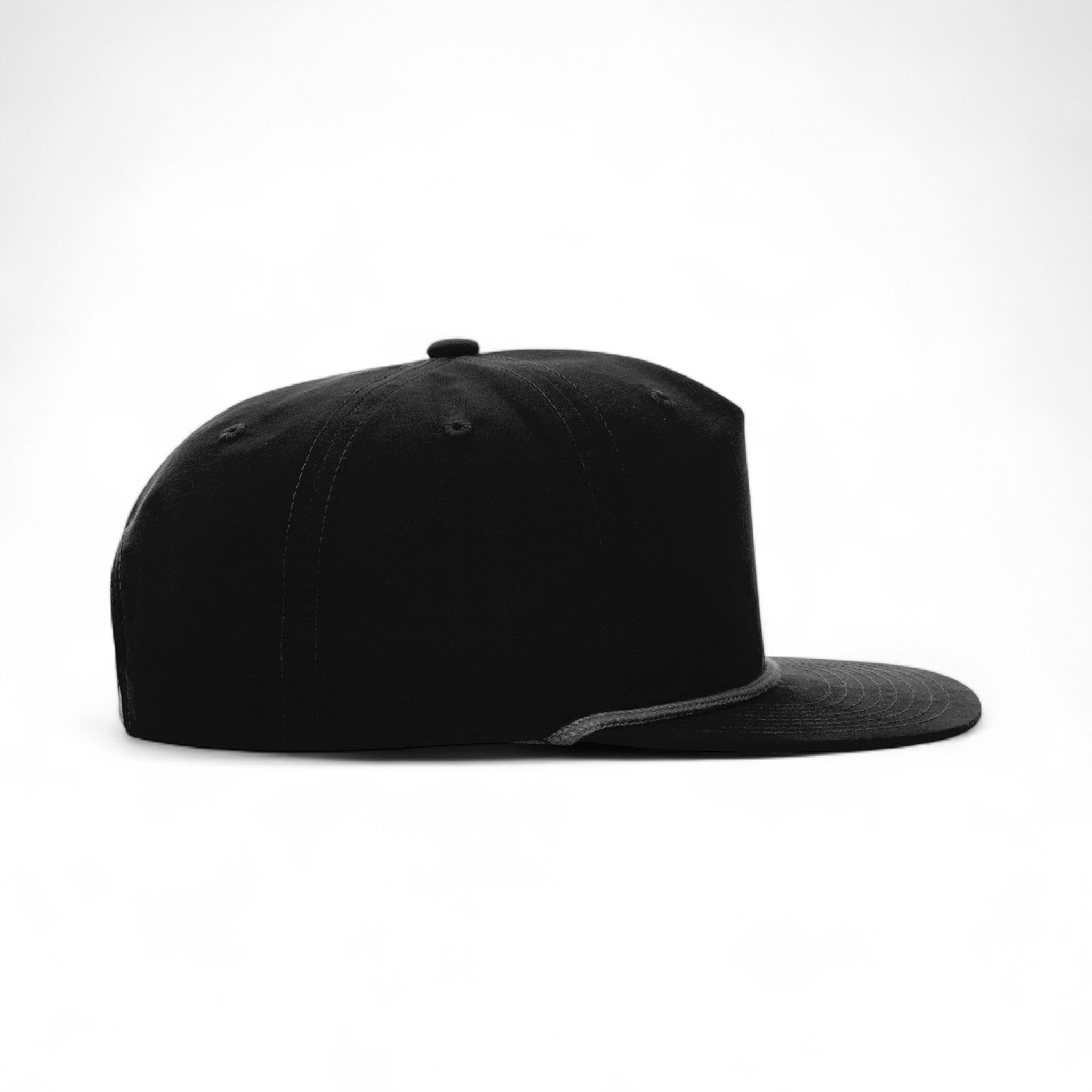 Right side view of Richardson 256 custom hat in black and black