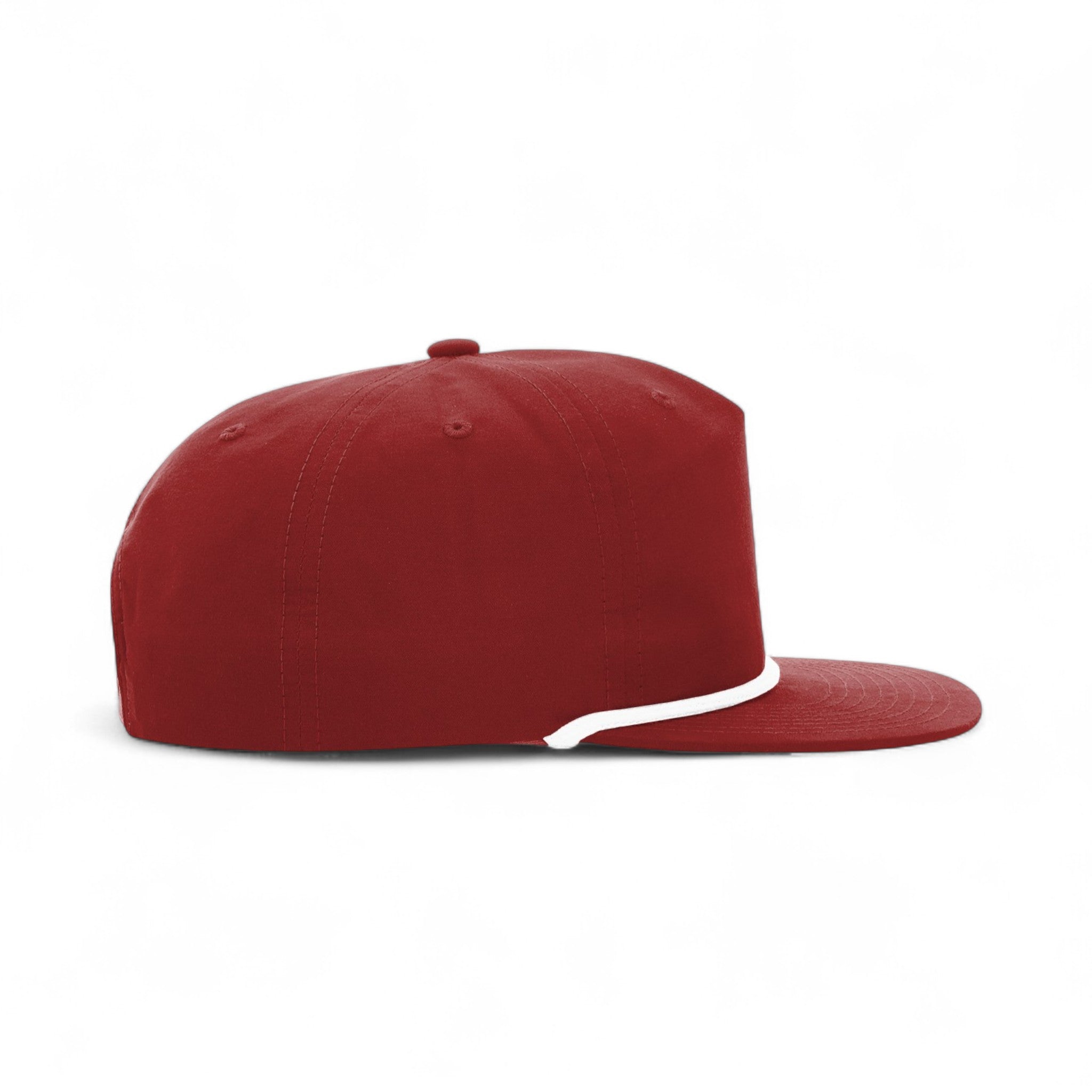 Right side view of Richardson 256 custom hat in cardinal and white