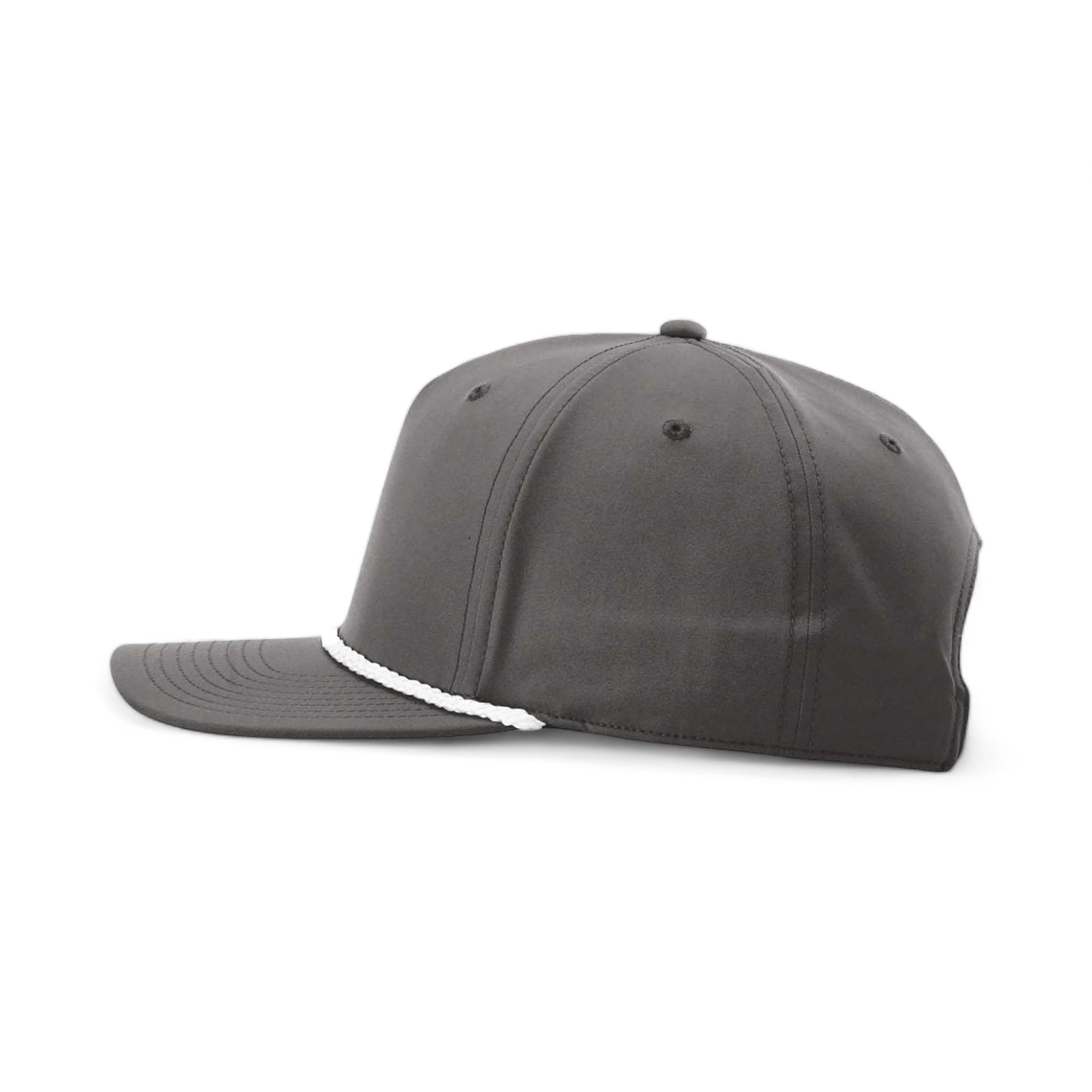 Side view of Richardson 258 custom hat in dark grey and white