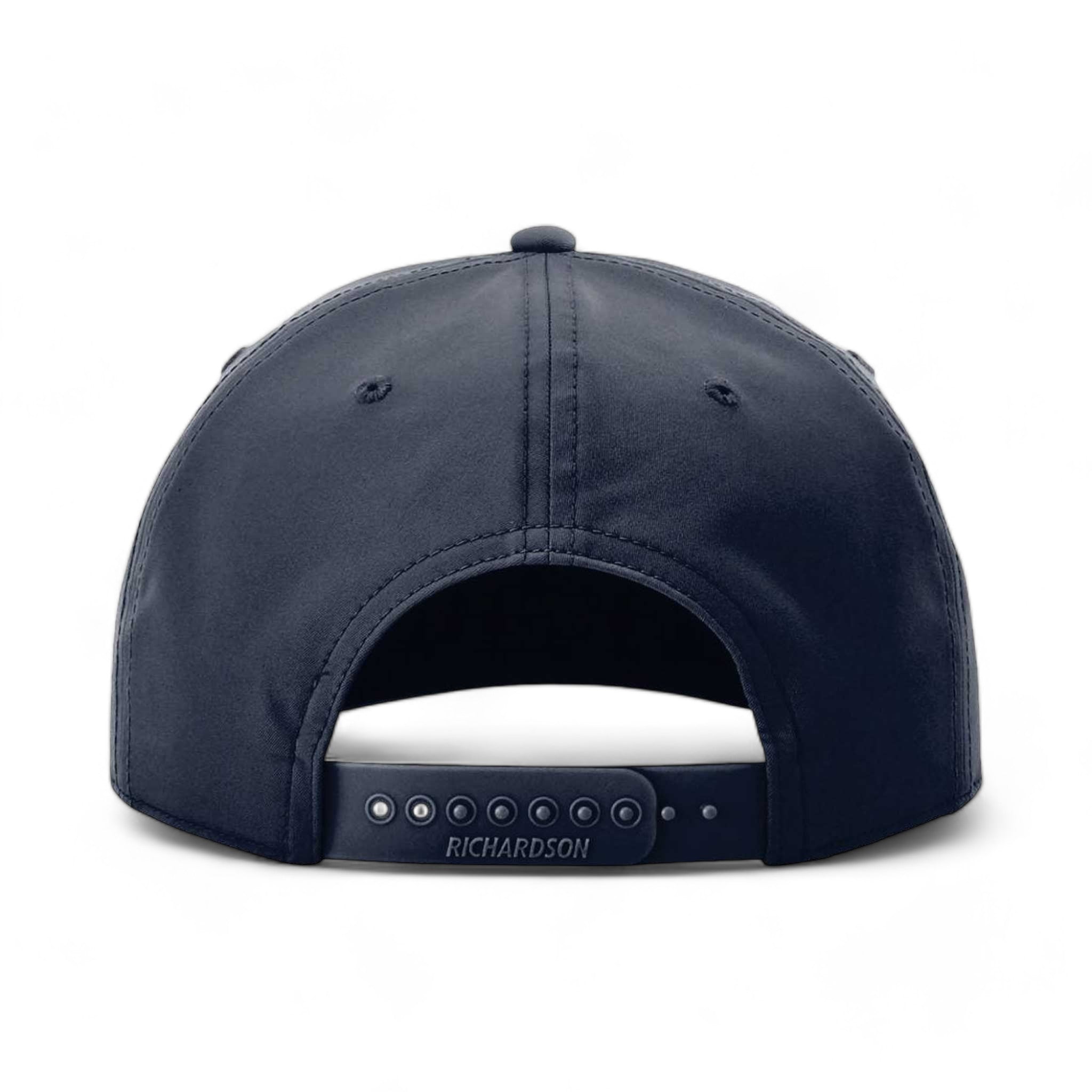 Back view of Richardson 258 custom hat in navy and white