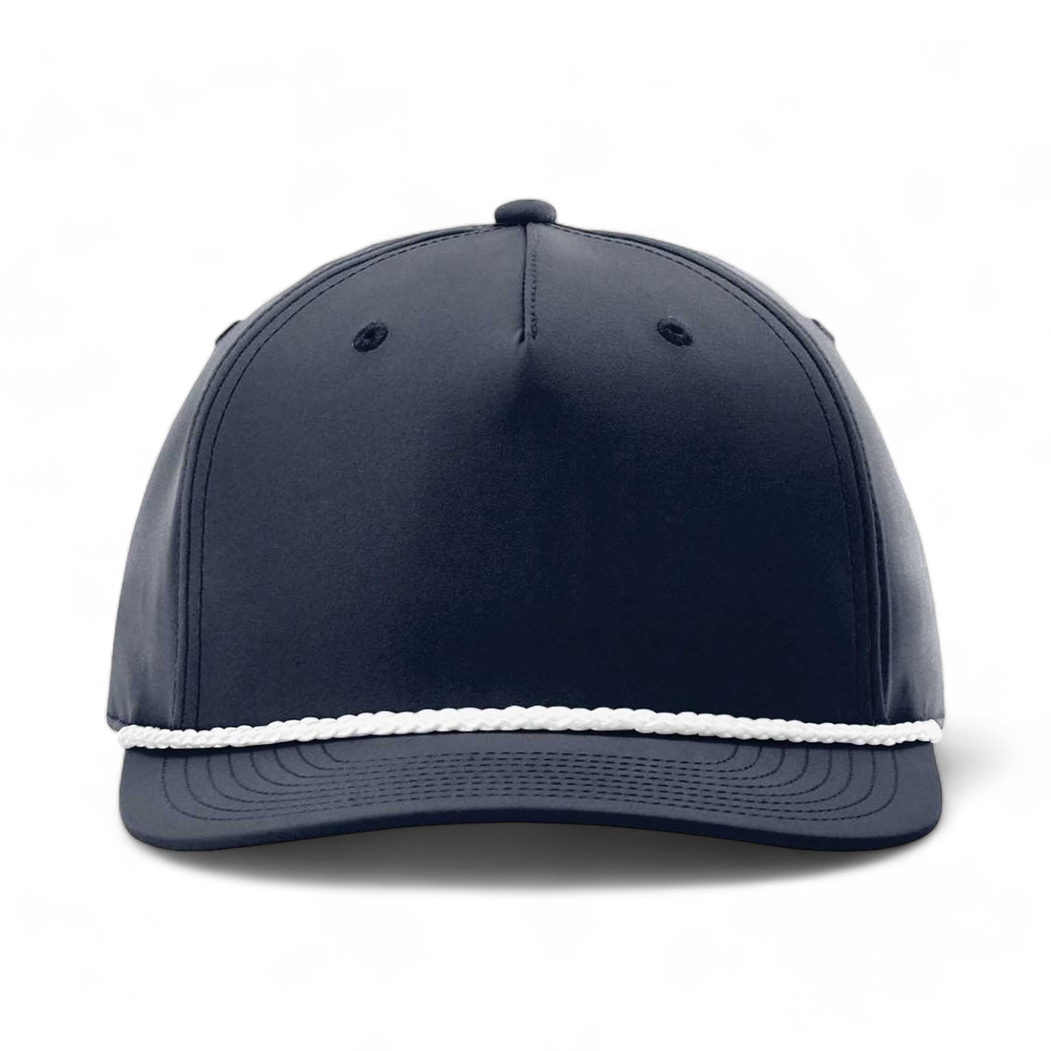 Front view of Richardson 258 custom hat in navy and white
