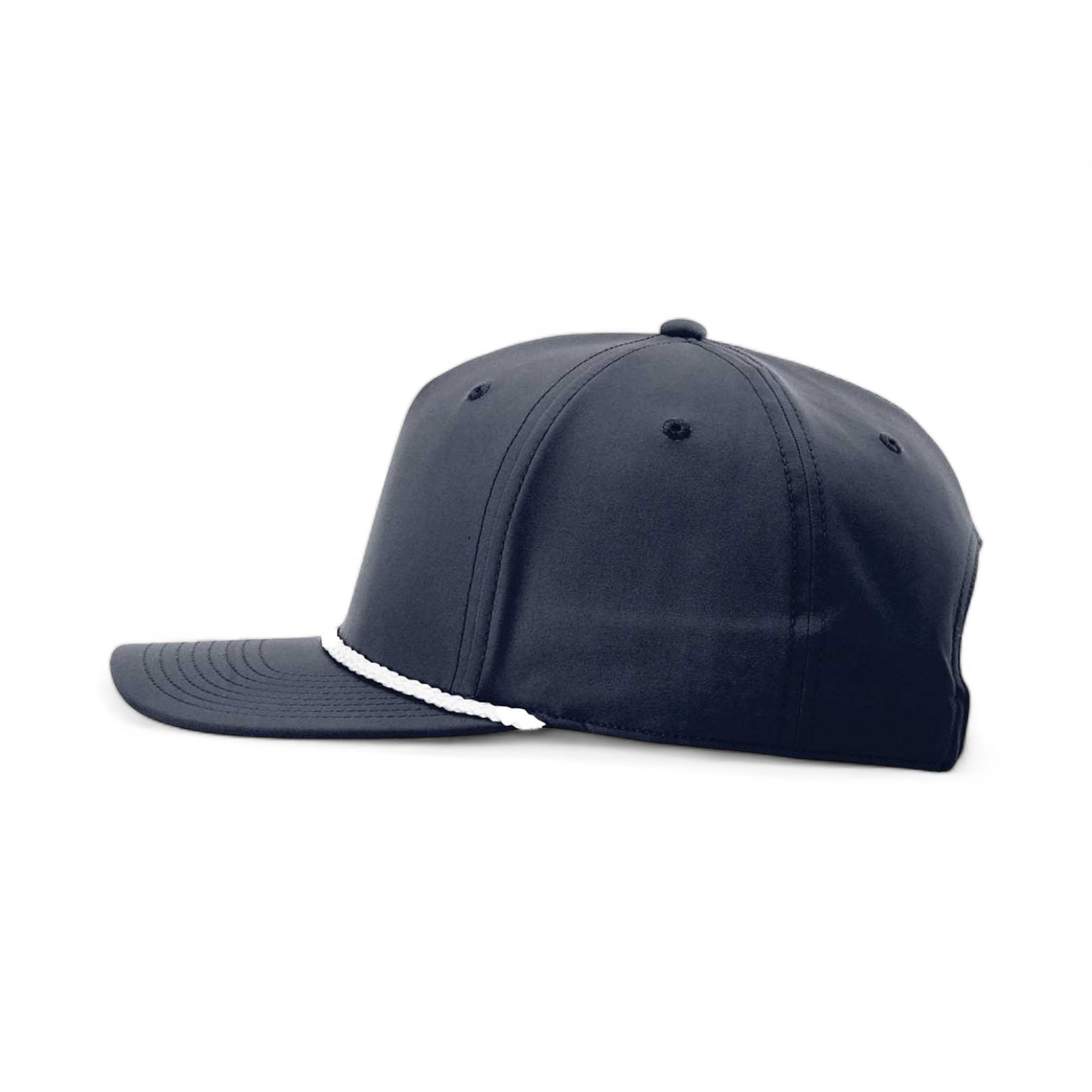 Side view of Richardson 258 custom hat in navy and white