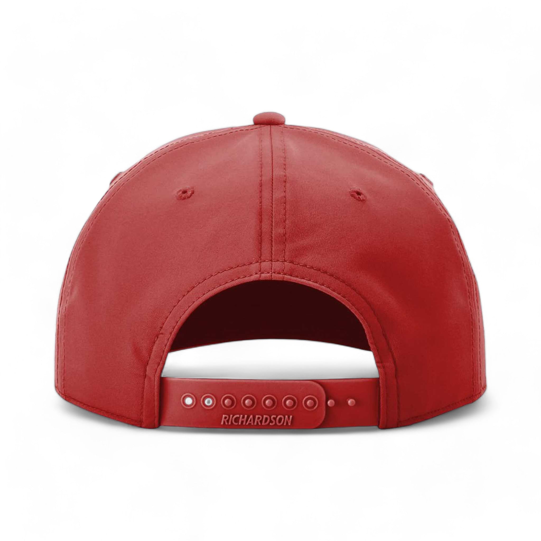 Back view of Richardson 258 custom hat in red and white