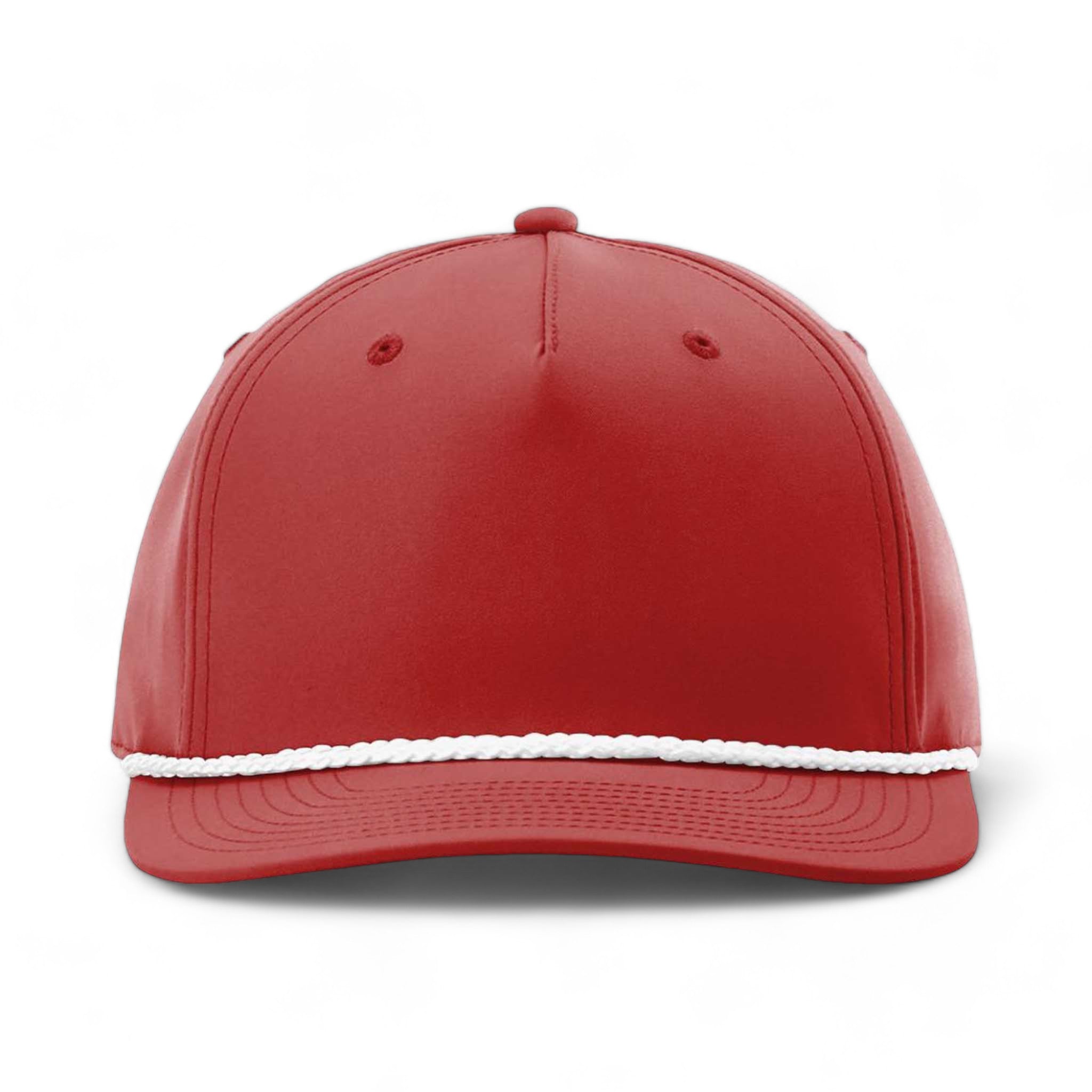Front view of Richardson 258 custom hat in red and white