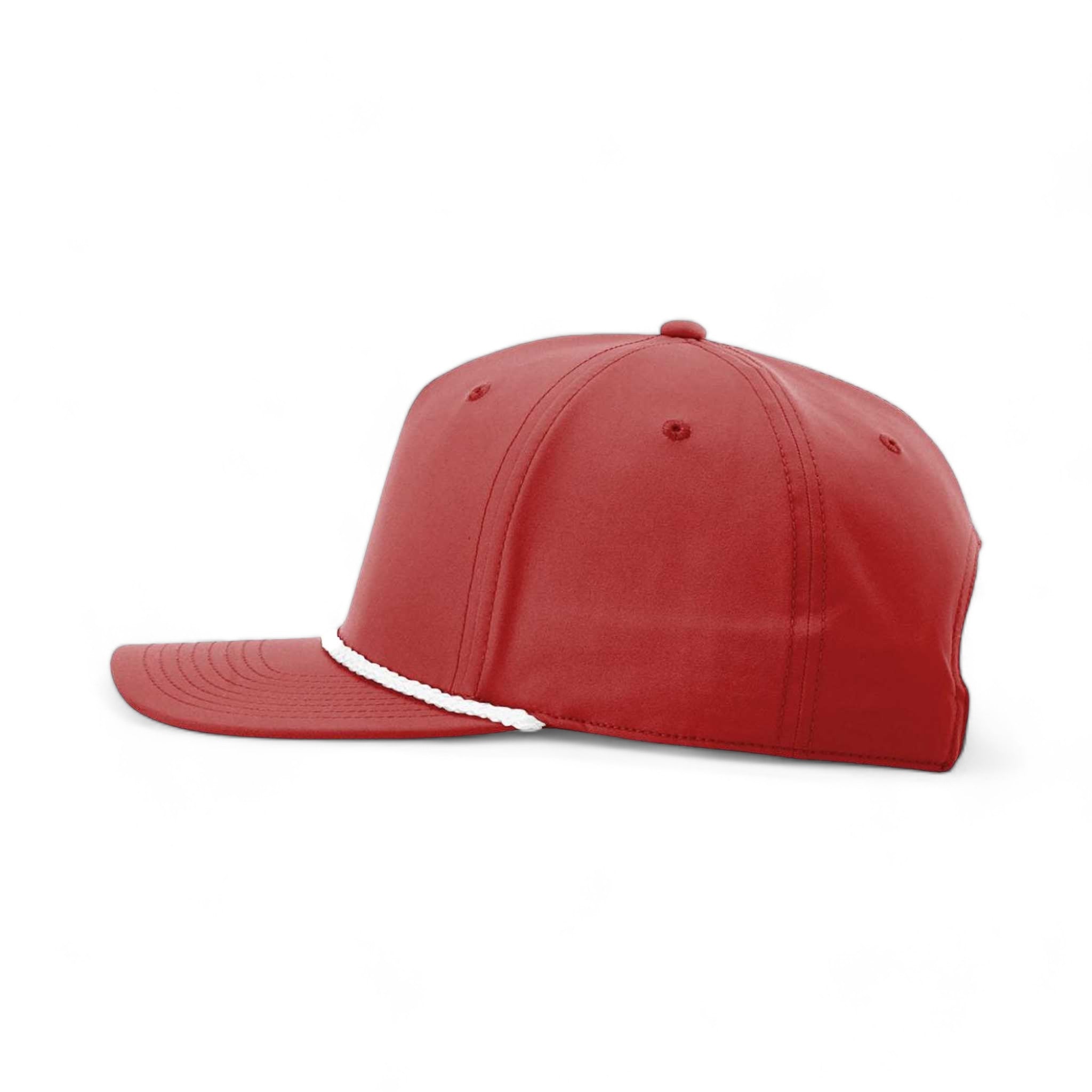 Side view of Richardson 258 custom hat in red and white