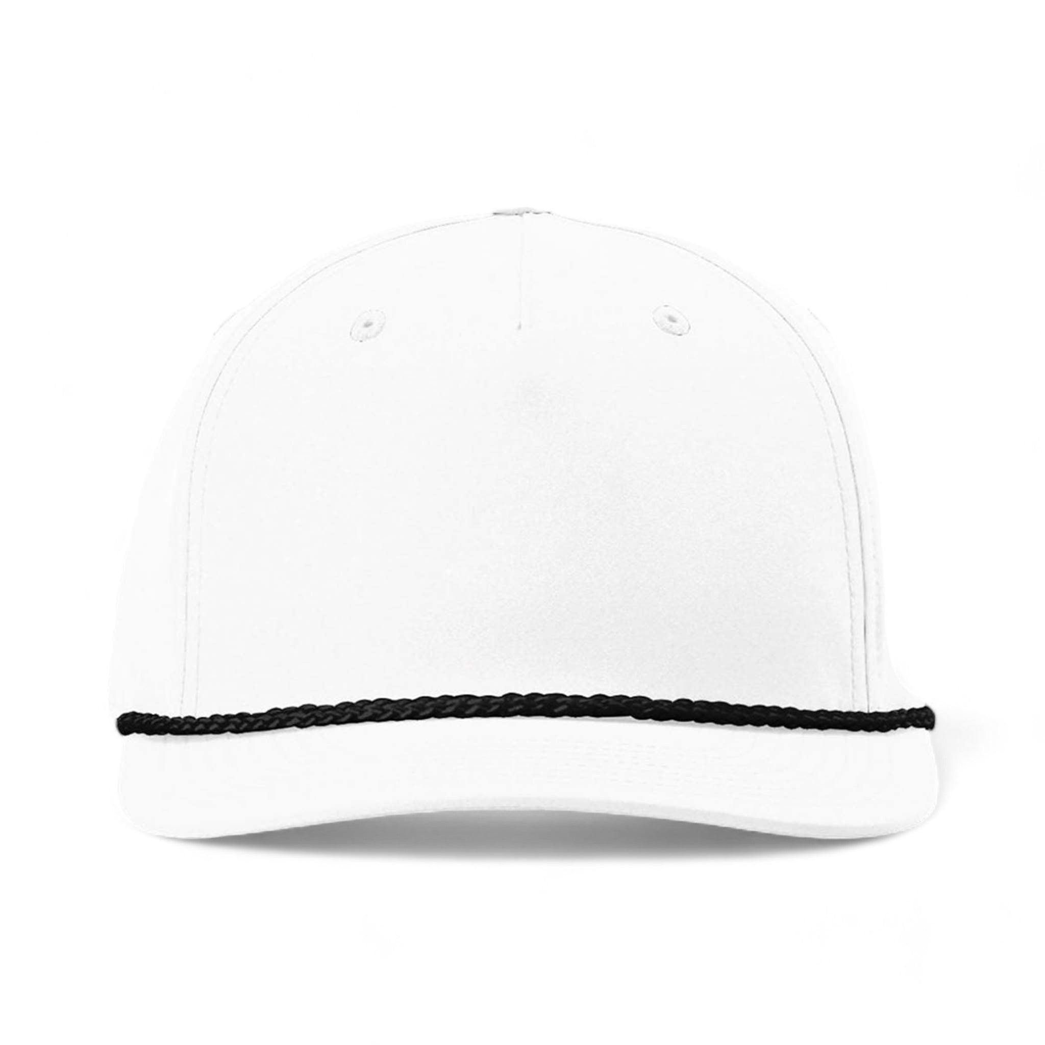 Front view of Richardson 258 custom hat in white and black