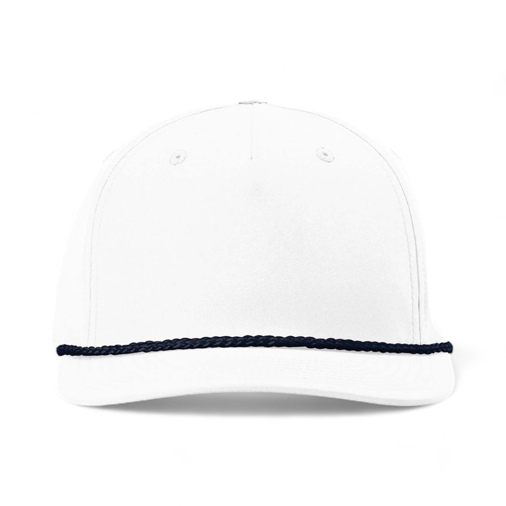 Front view of Richardson 258 custom hat in white and navy
