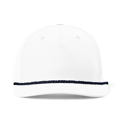 Front view of Richardson 258 custom hat in white and navy