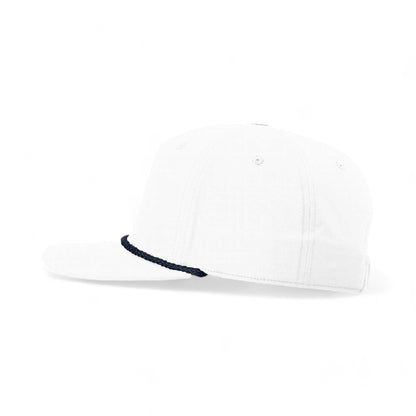 Side view of Richardson 258 custom hat in white and navy