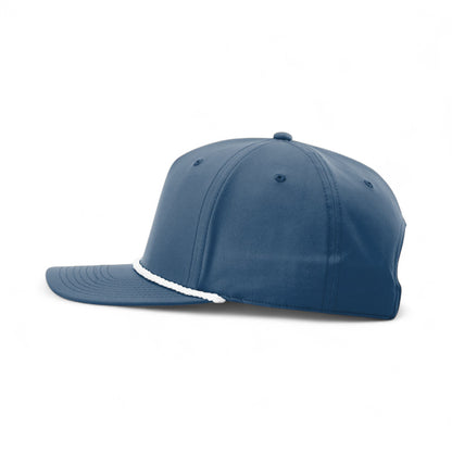 Left side view of Richardson 258 custom hat in light blue and white