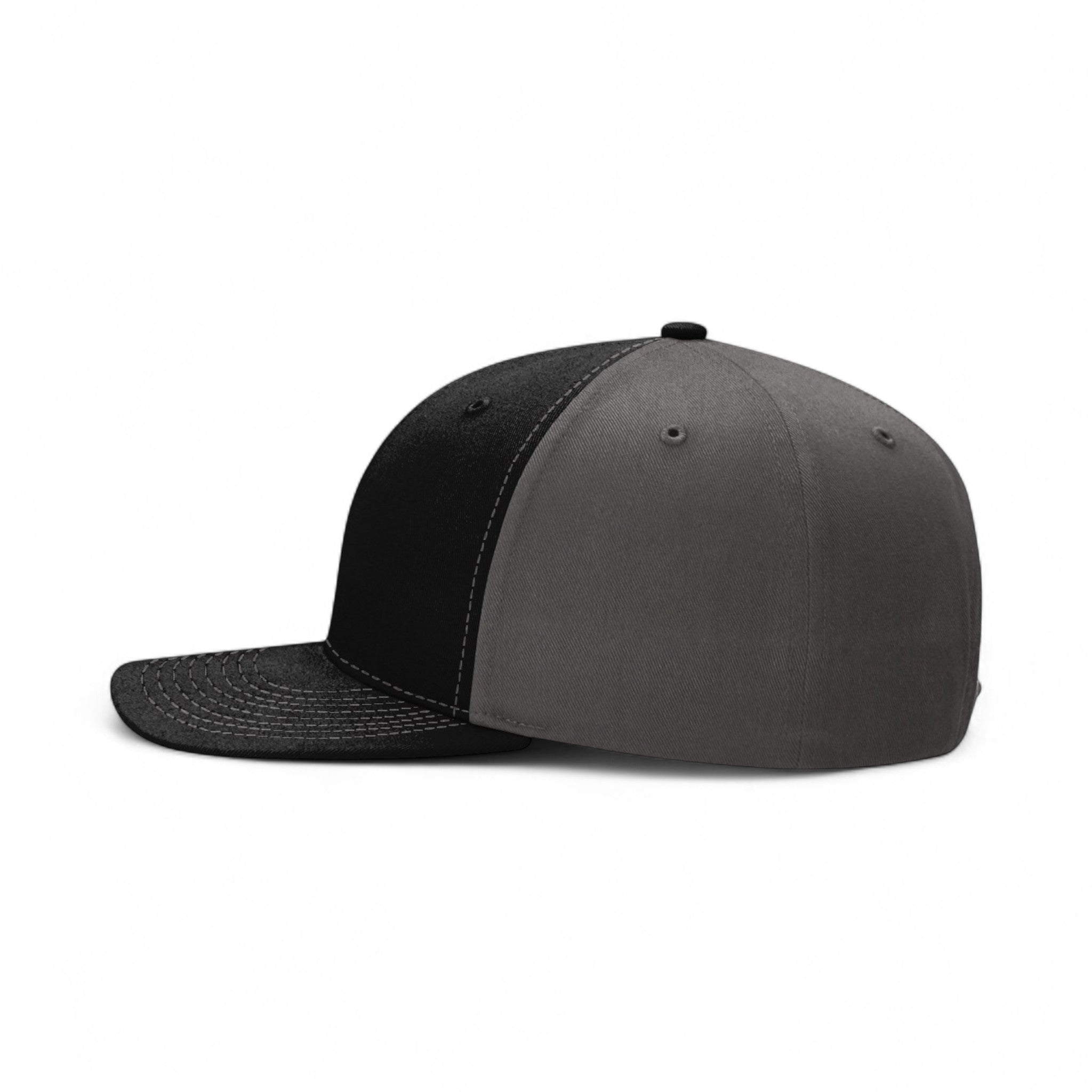 Left side view of Richardson 312 custom hat in black and charcoal