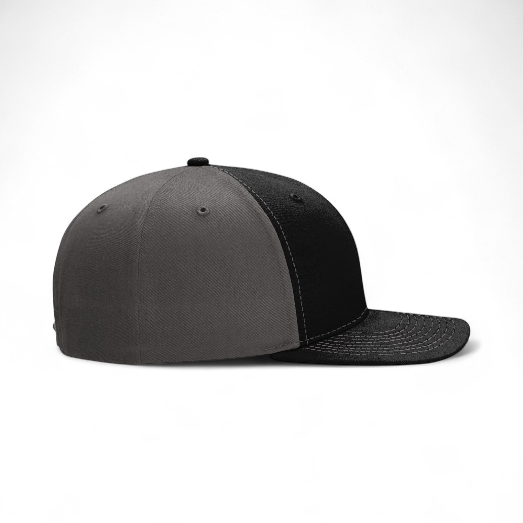 Right side view of Richardson 312 custom hat in black and charcoal