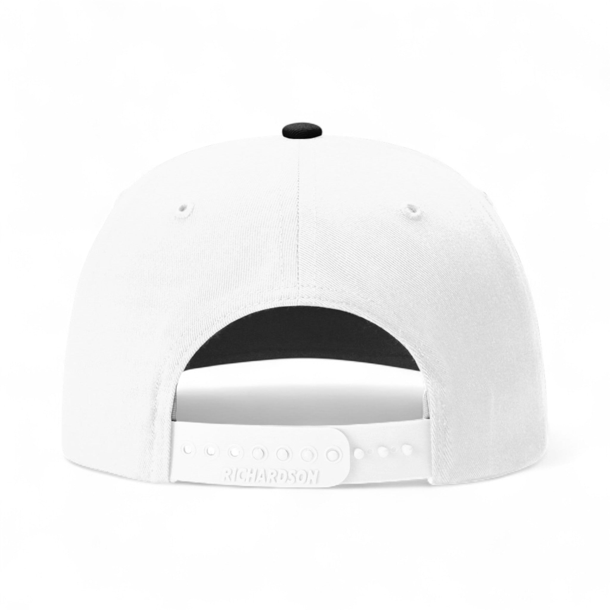 Back view of Richardson 312 custom hat in black and white