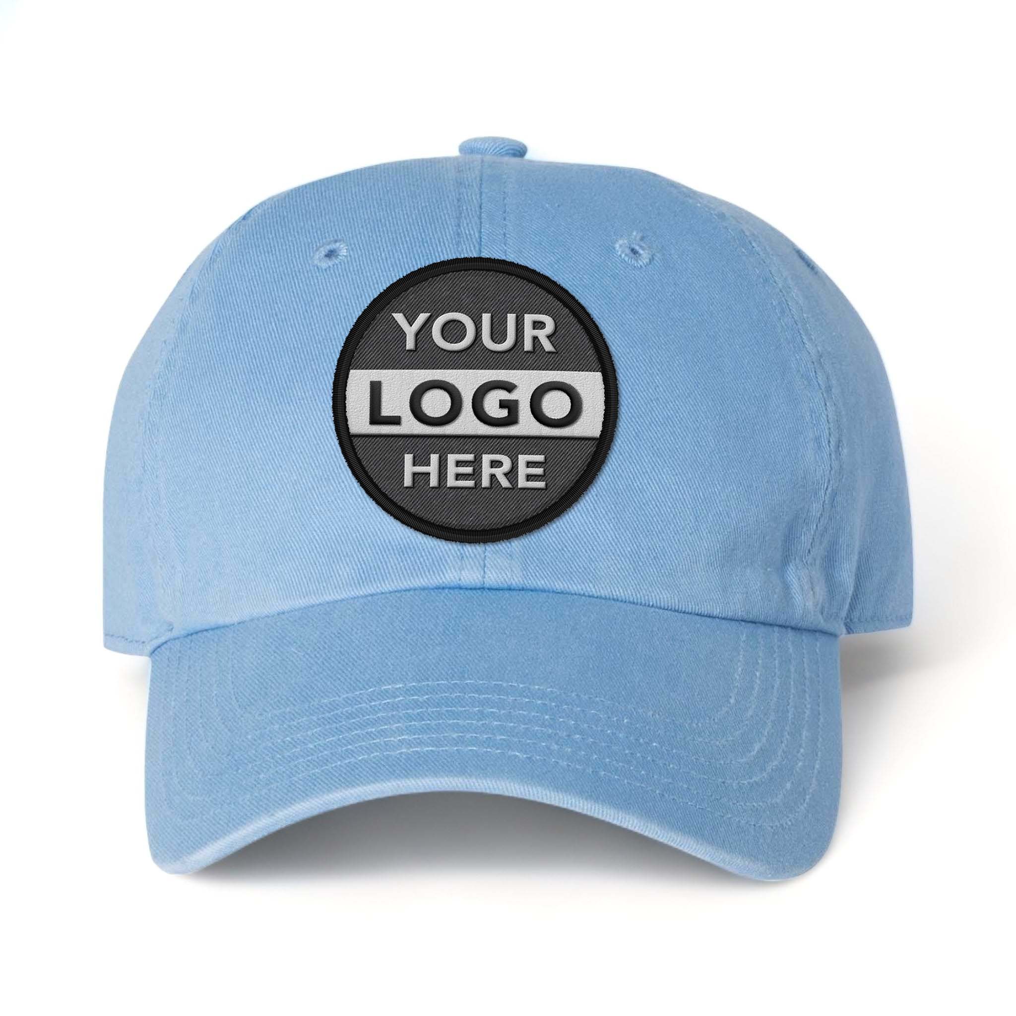 Richardson 320 custom embroidered patch hat in columbia blue