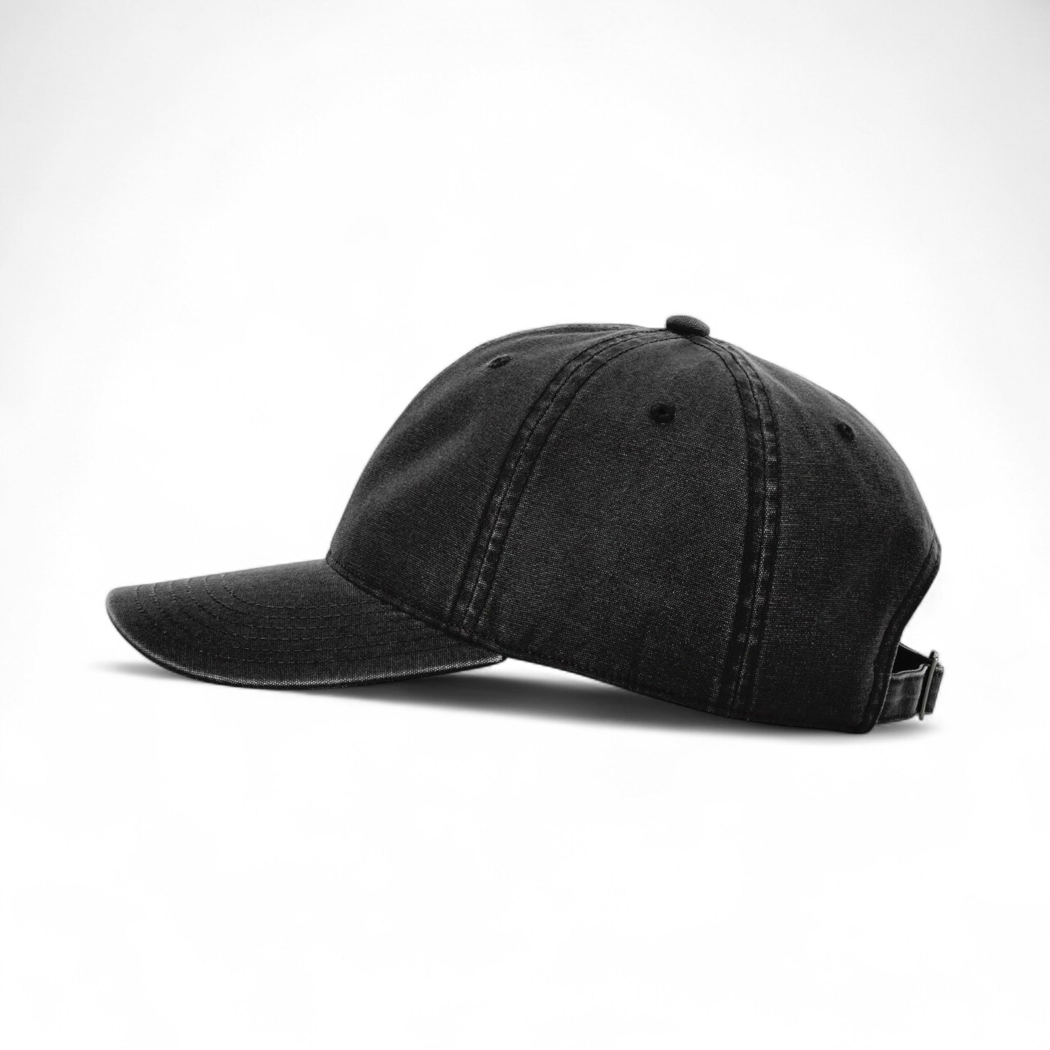 Left side view of Richardson 324RE custom hat in black