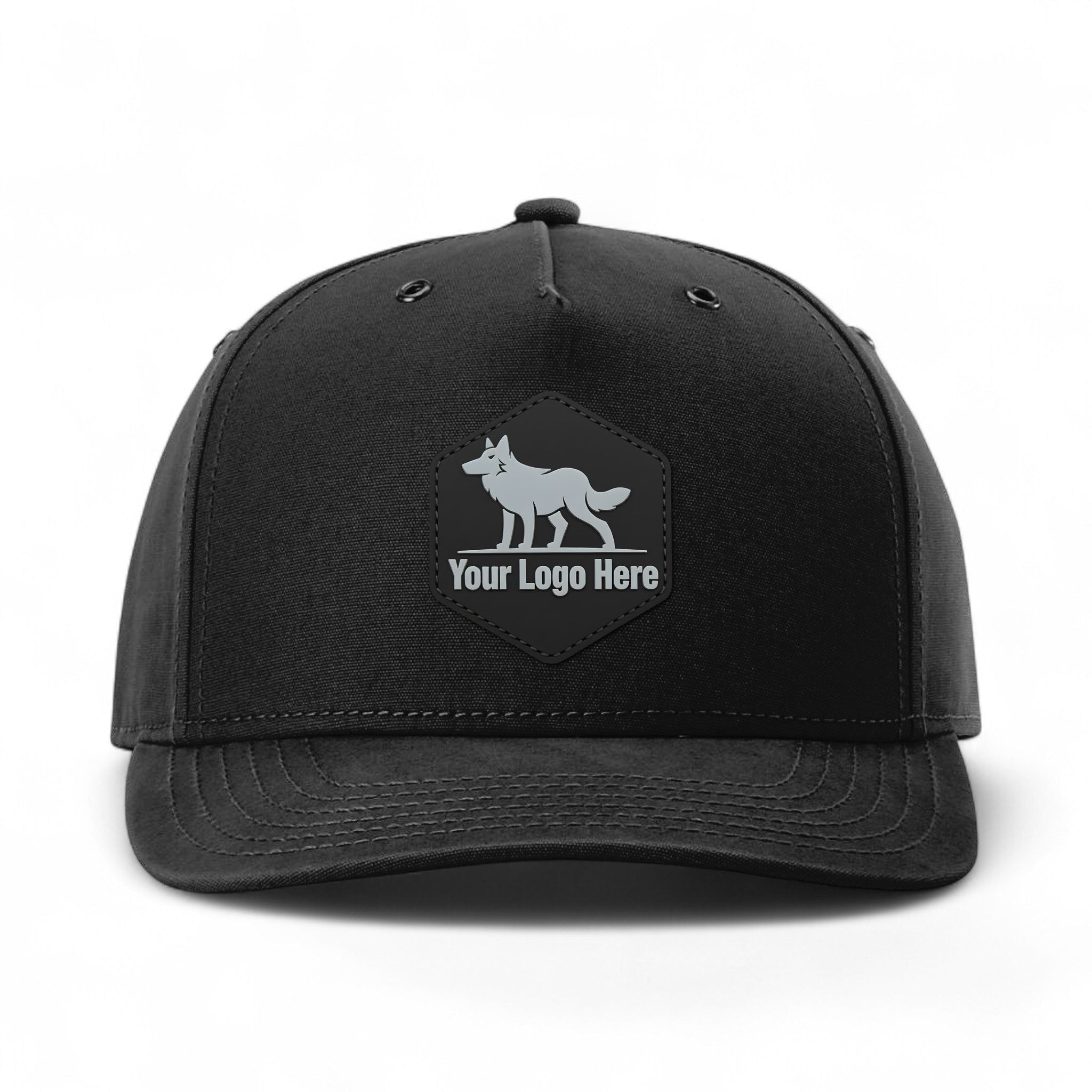 PVC patch preview of Richardson 336 custom hat in black