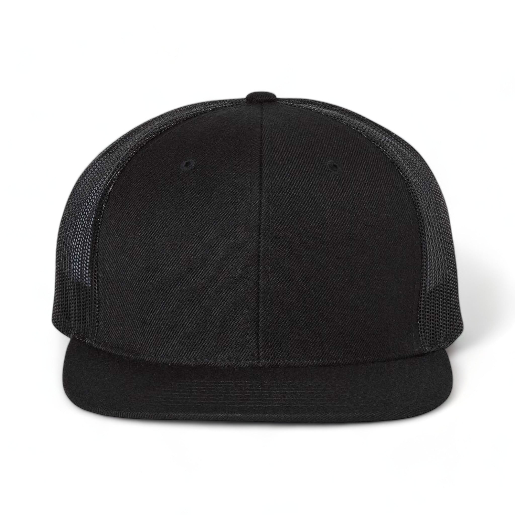 Front view of Richardson 511 custom hat in black and black