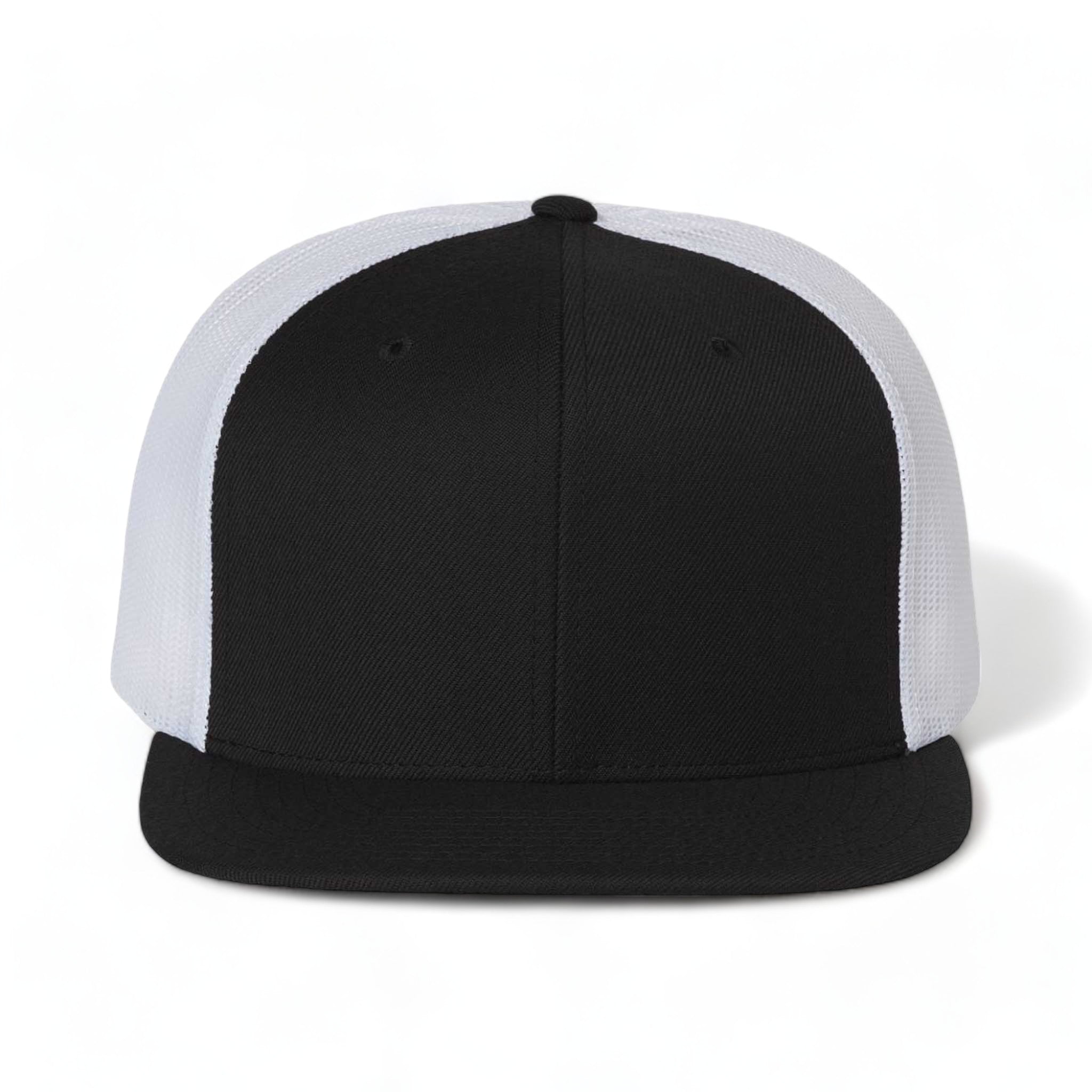 Front view of Richardson 511 custom hat in black and white