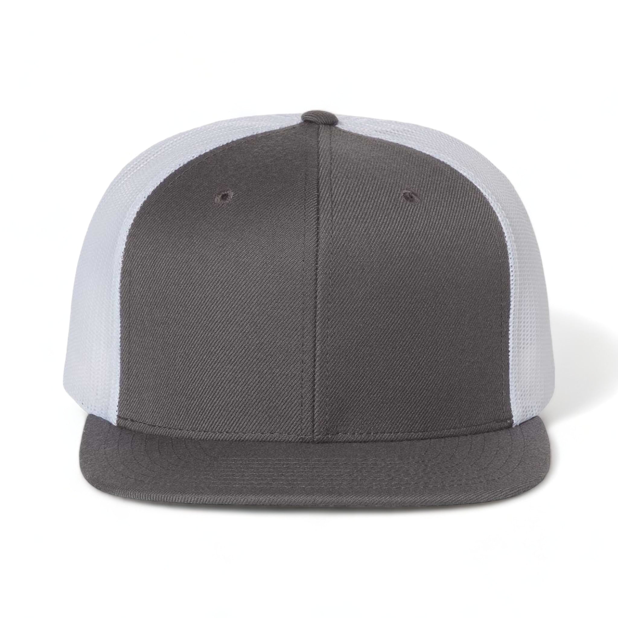 Front view of Richardson 511 custom hat in charcoal and white