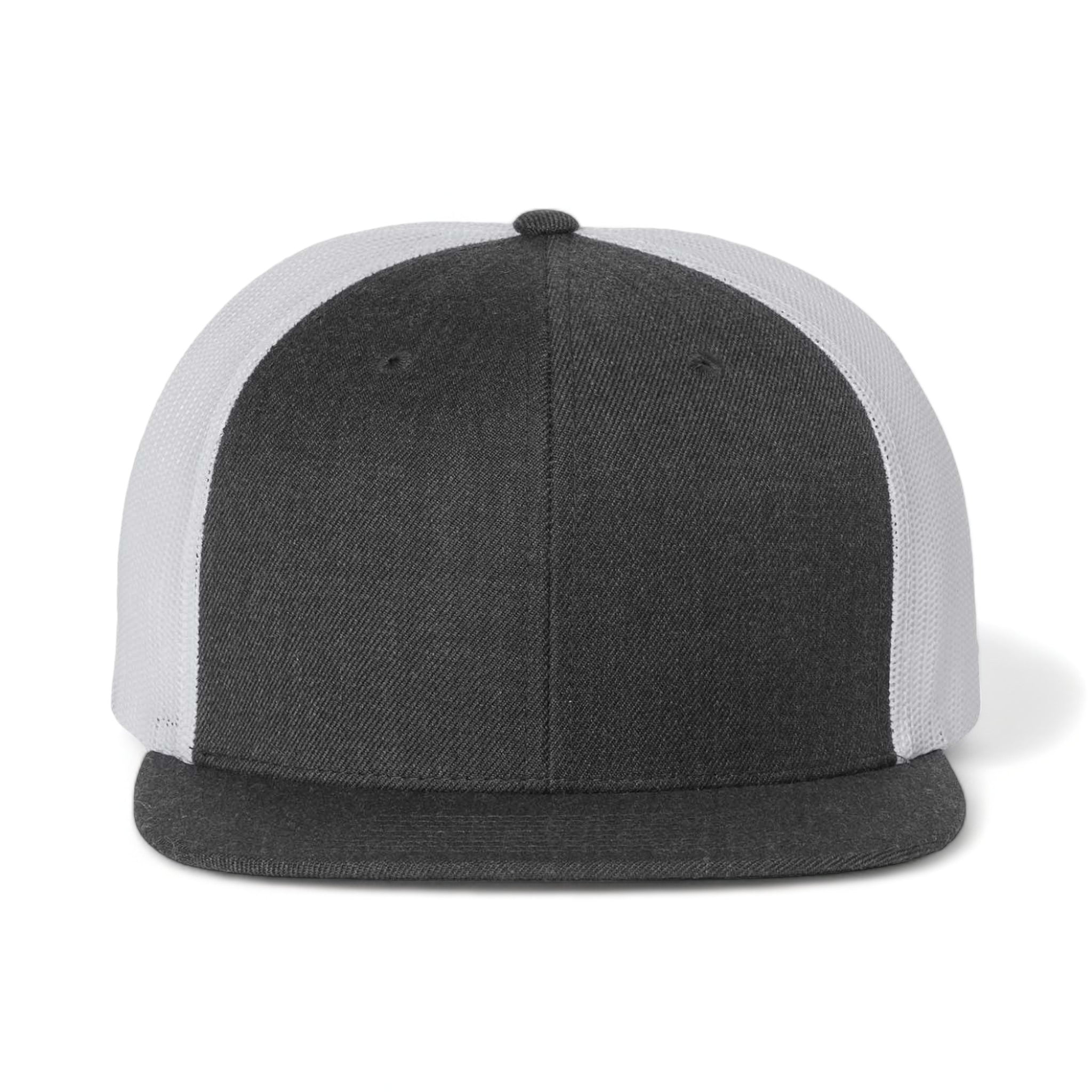 Front view of Richardson 511 custom hat in heather charcoal and white