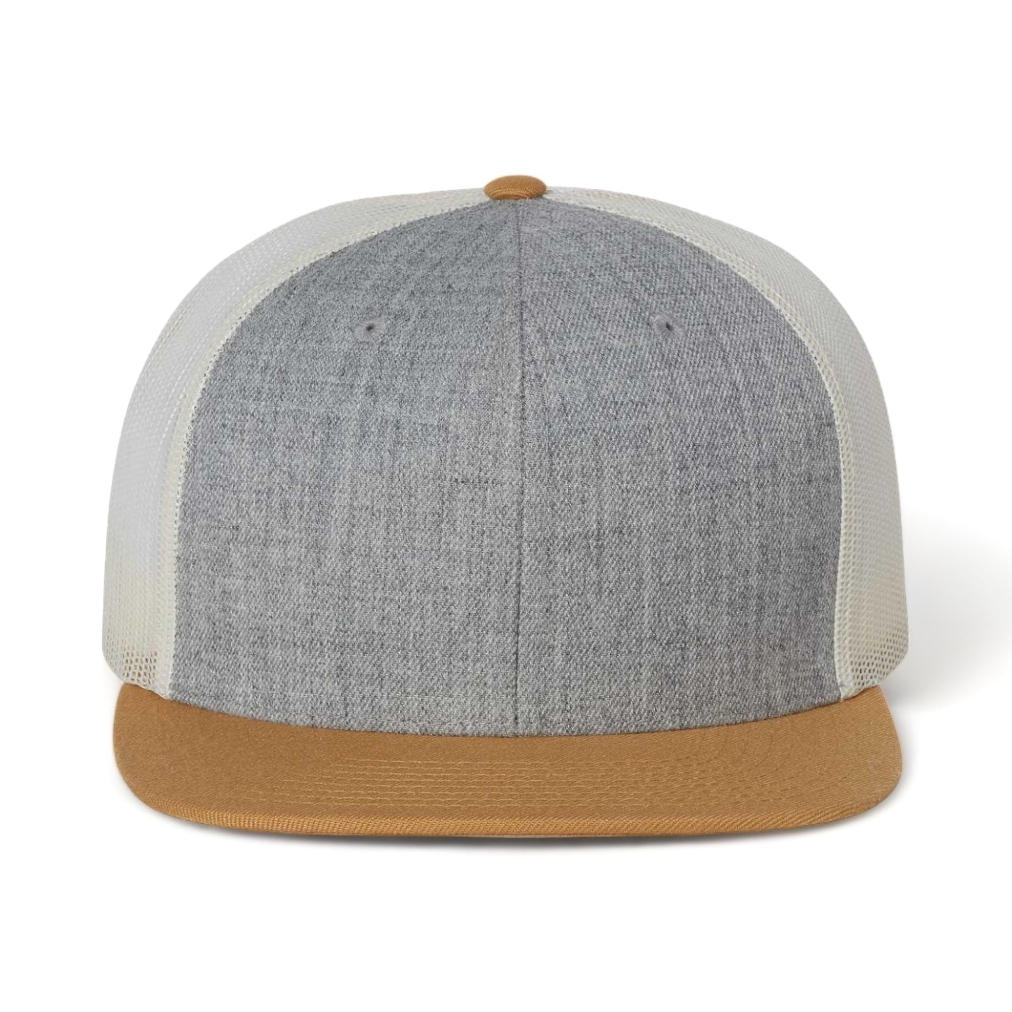 Front view of Richardson 511 custom hat in heather grey, birch and biscuit