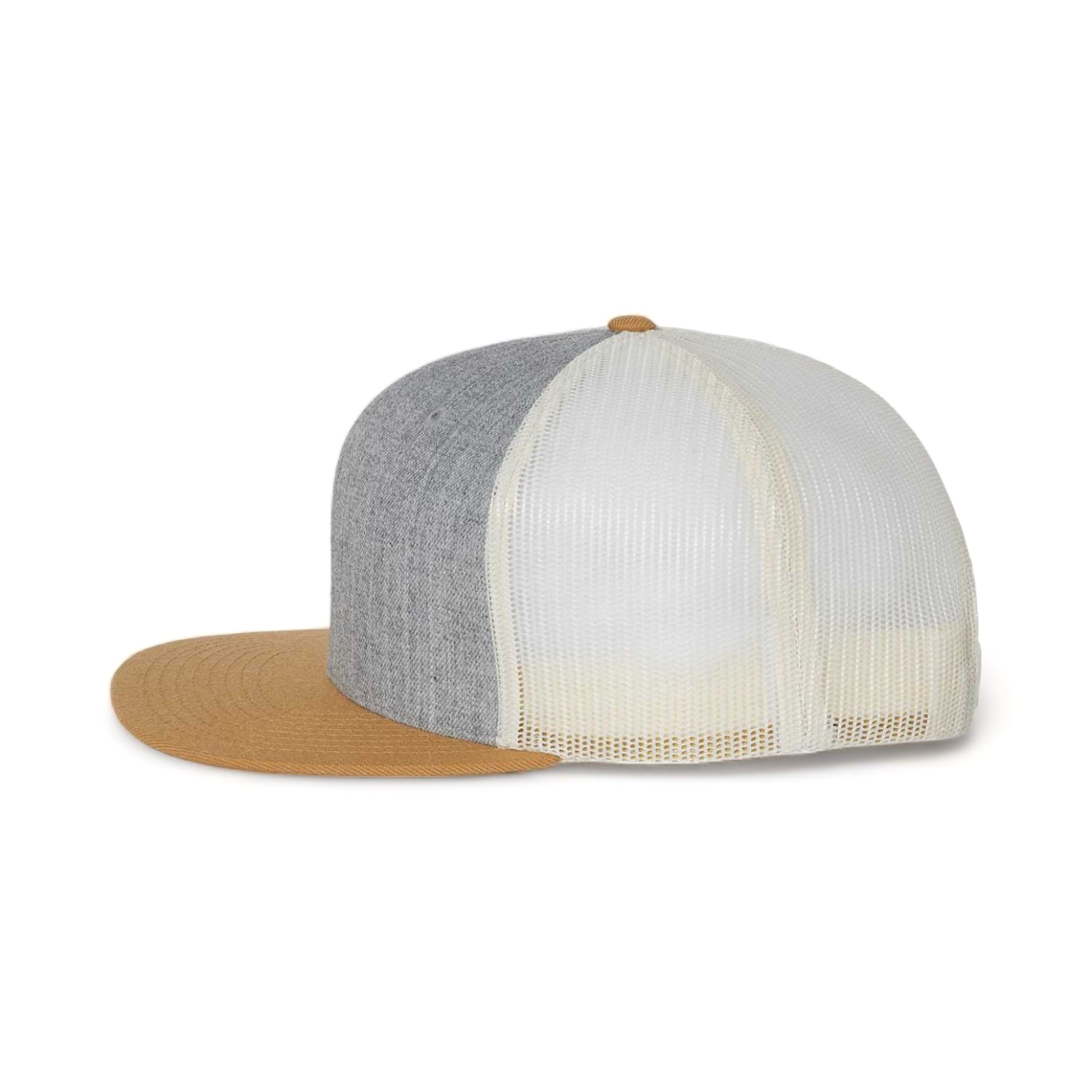 Side view of Richardson 511 custom hat in heather grey, birch and biscuit