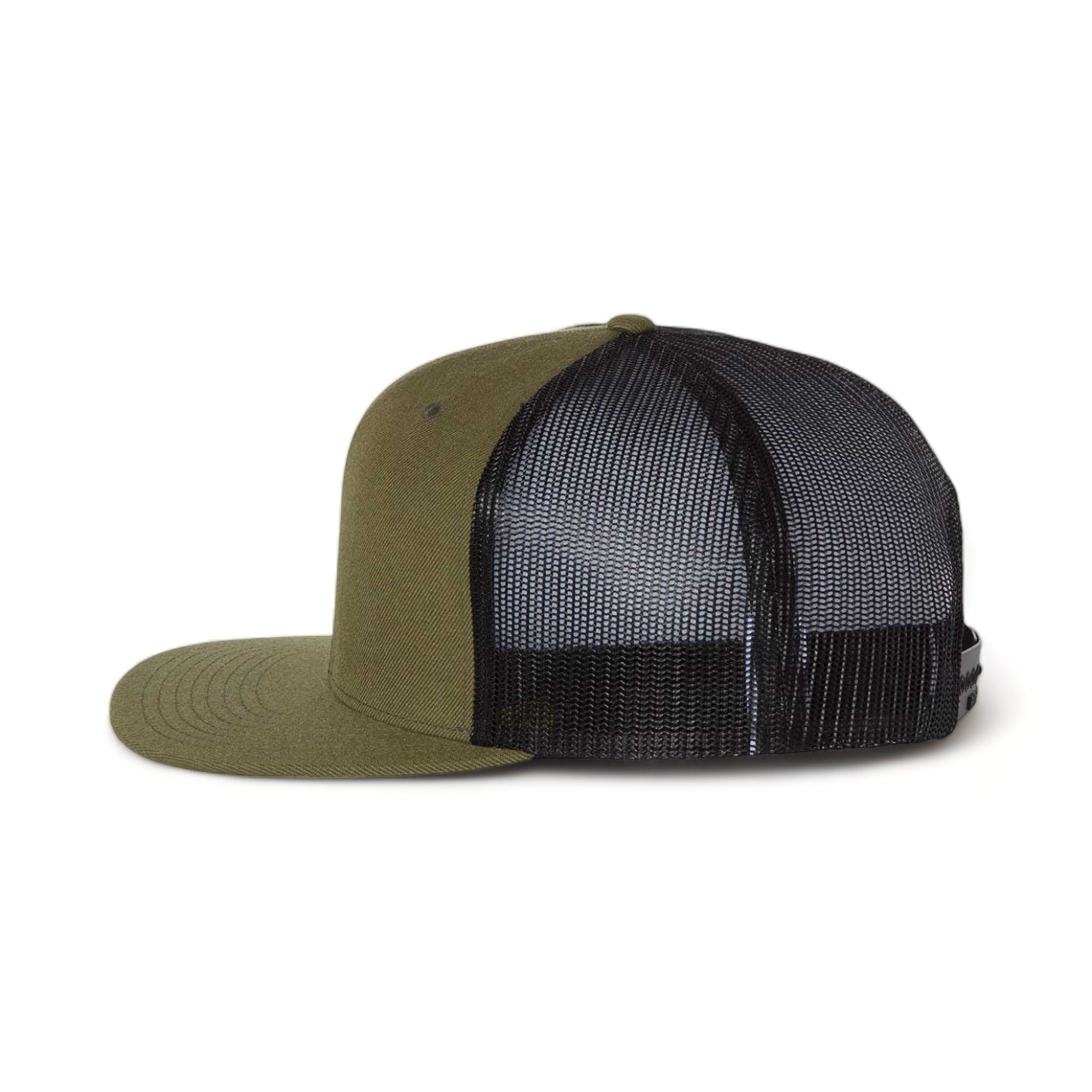 Side view of Richardson 511 custom hat in loden and black