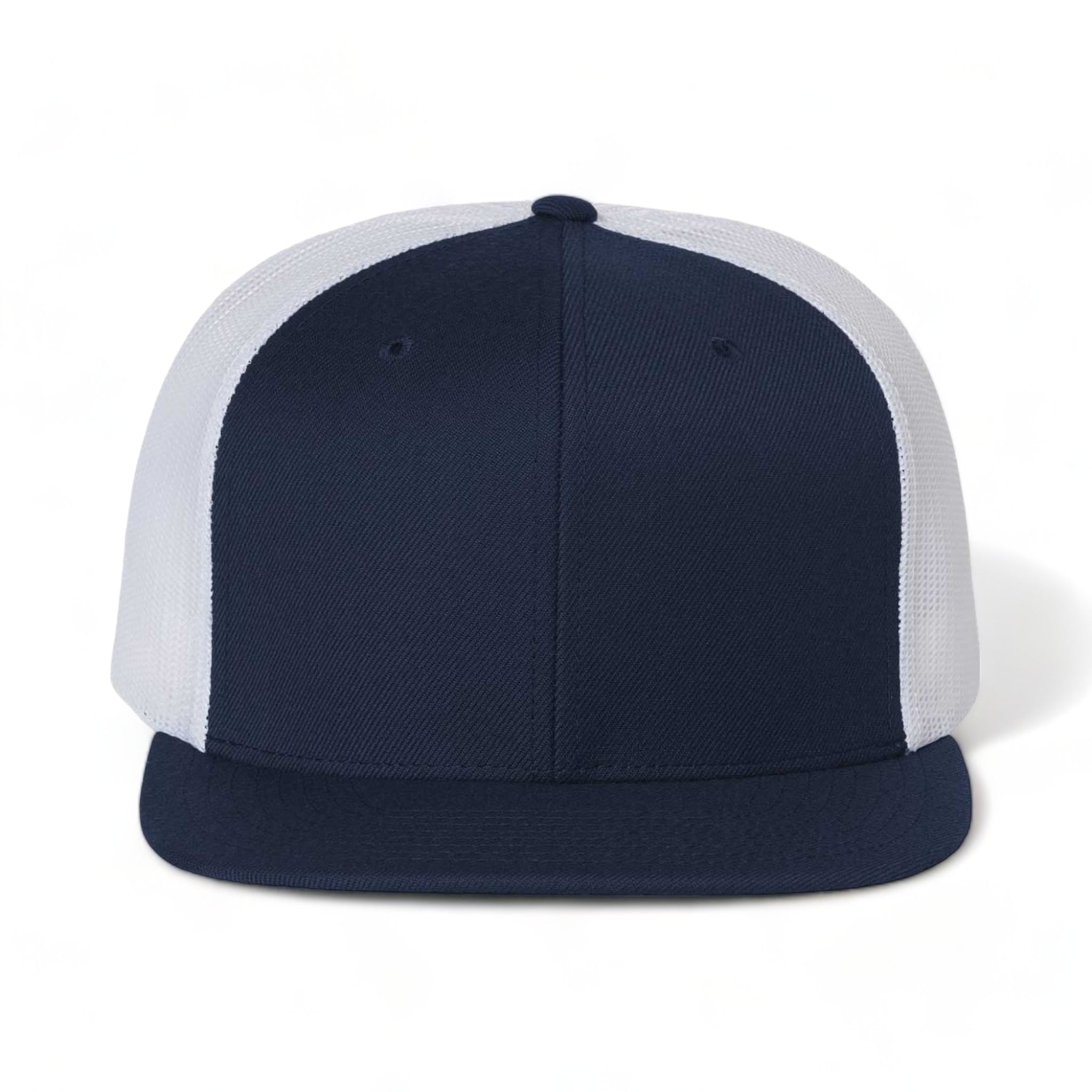 Front view of Richardson 511 custom hat in navy and white