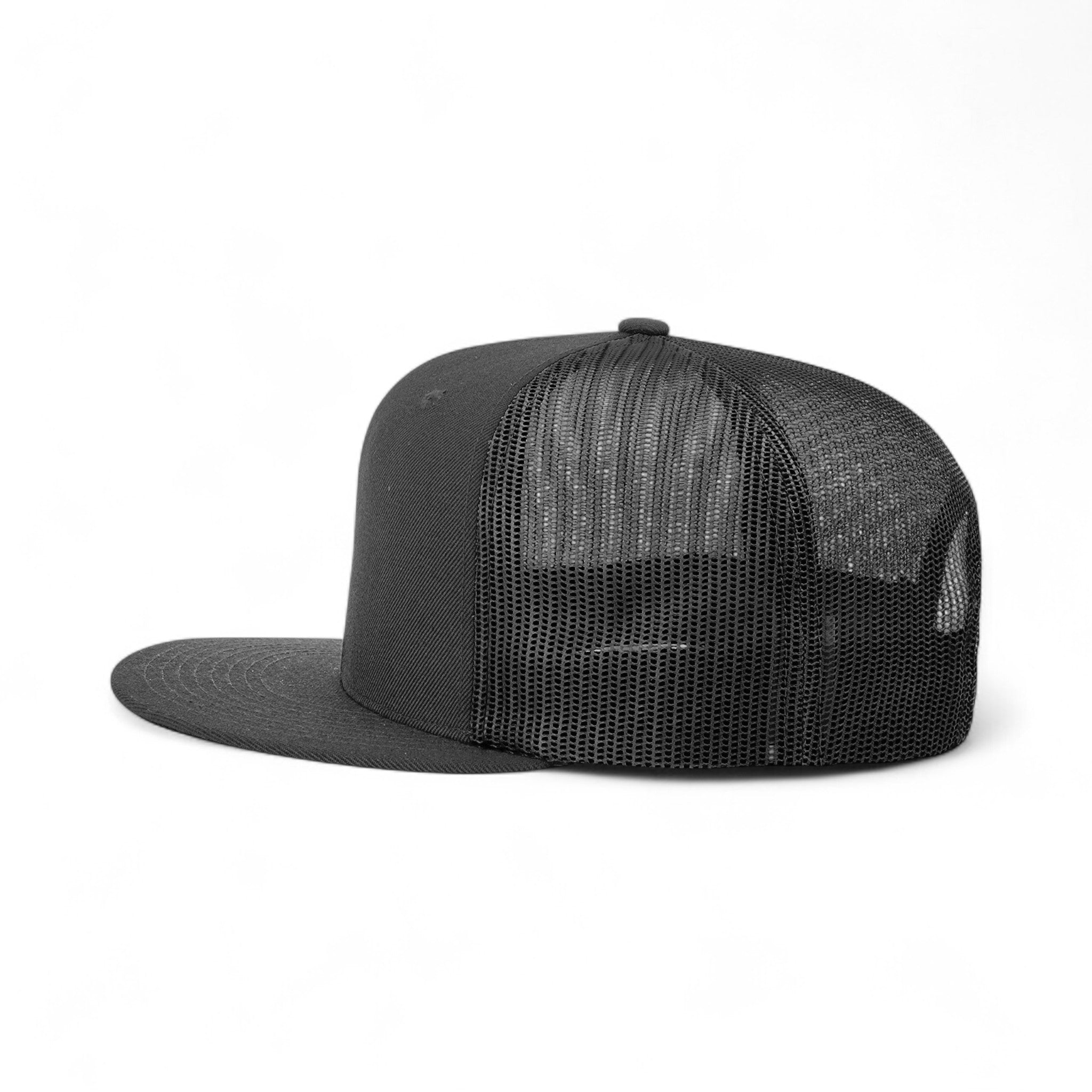 Left side view of Richardson 511 custom hat in black and black
