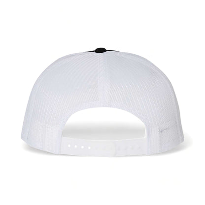Back view of Richardson 511 custom hat in black and white