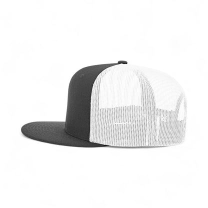 Left side view of Richardson 511 custom hat in black and white