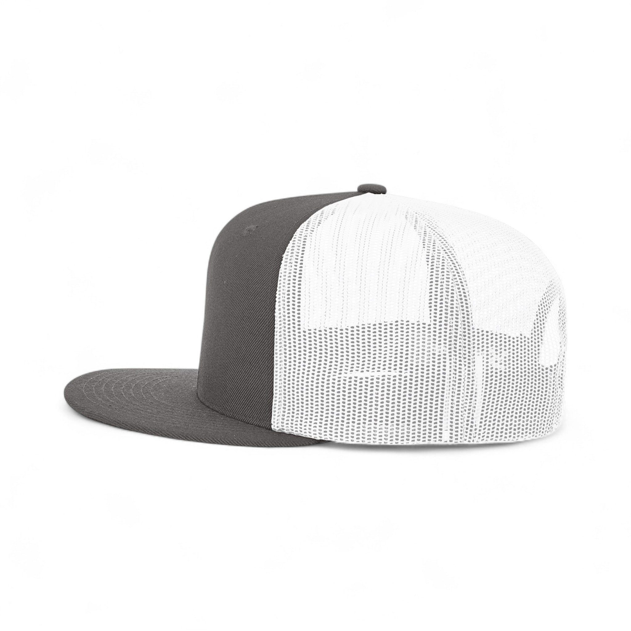 Left side view of Richardson 511 custom hat in charcoal and white