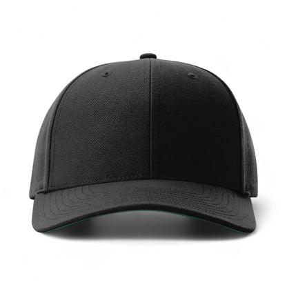 Front view of Richardson 512 custom hat in black