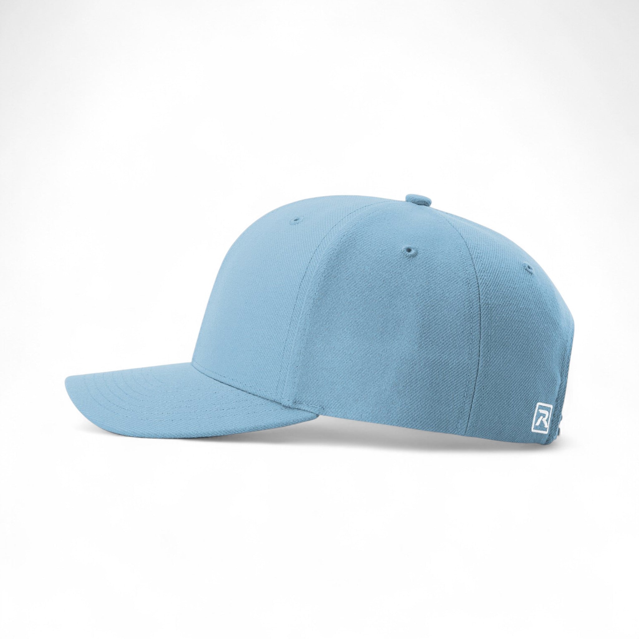 Left side view of Richardson 512 custom hat in columbia blue
