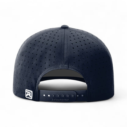 Back view of Richardson 632 custom hat in navy