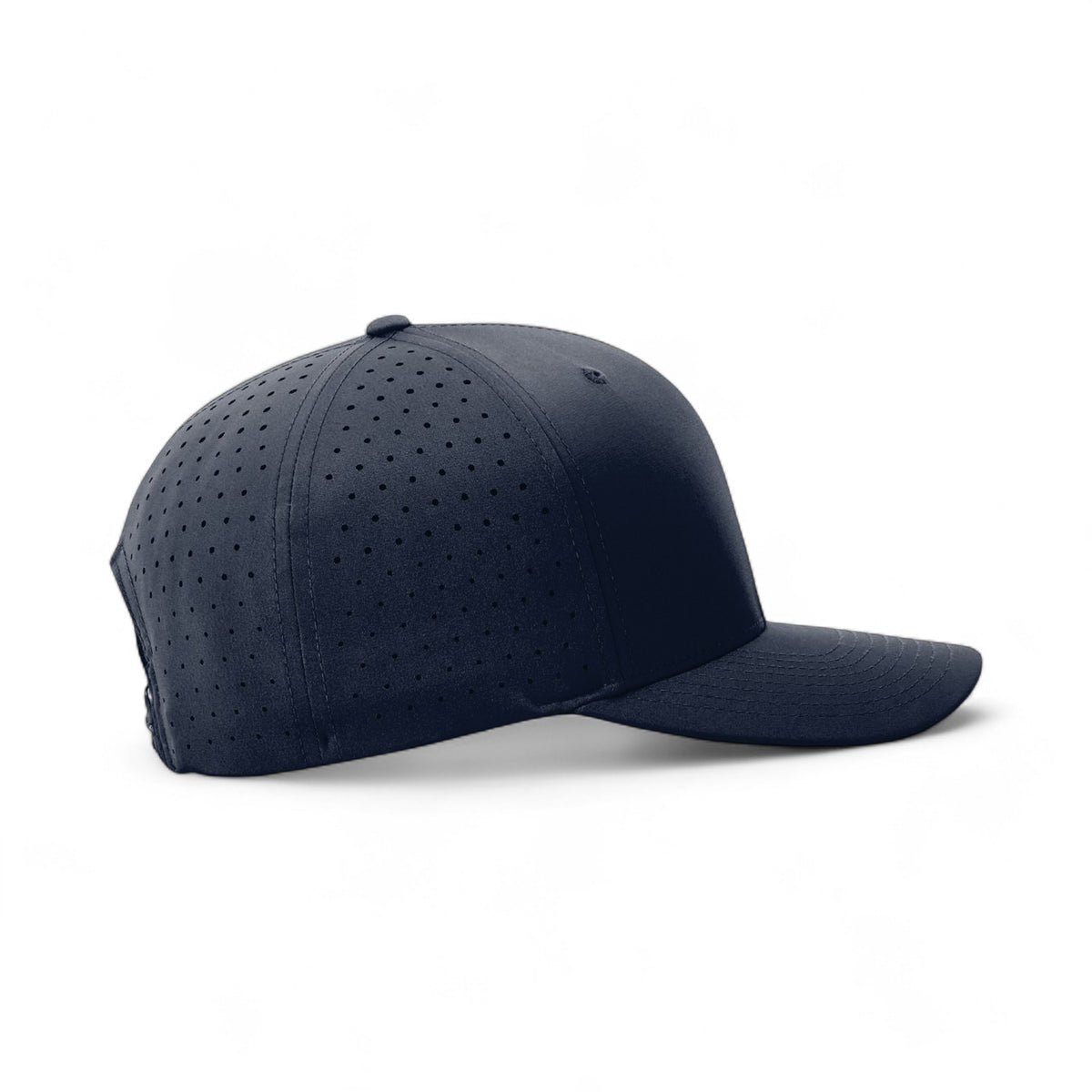 Right side view of Richardson 632 custom hat in navy