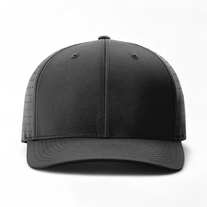 Front view of Richardson 632 custom hat in black