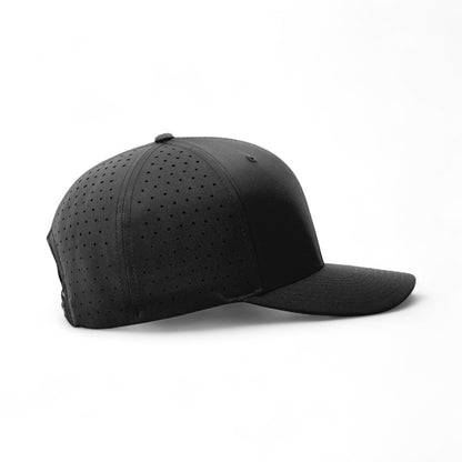 Right side view of Richardson 632 custom hat in black